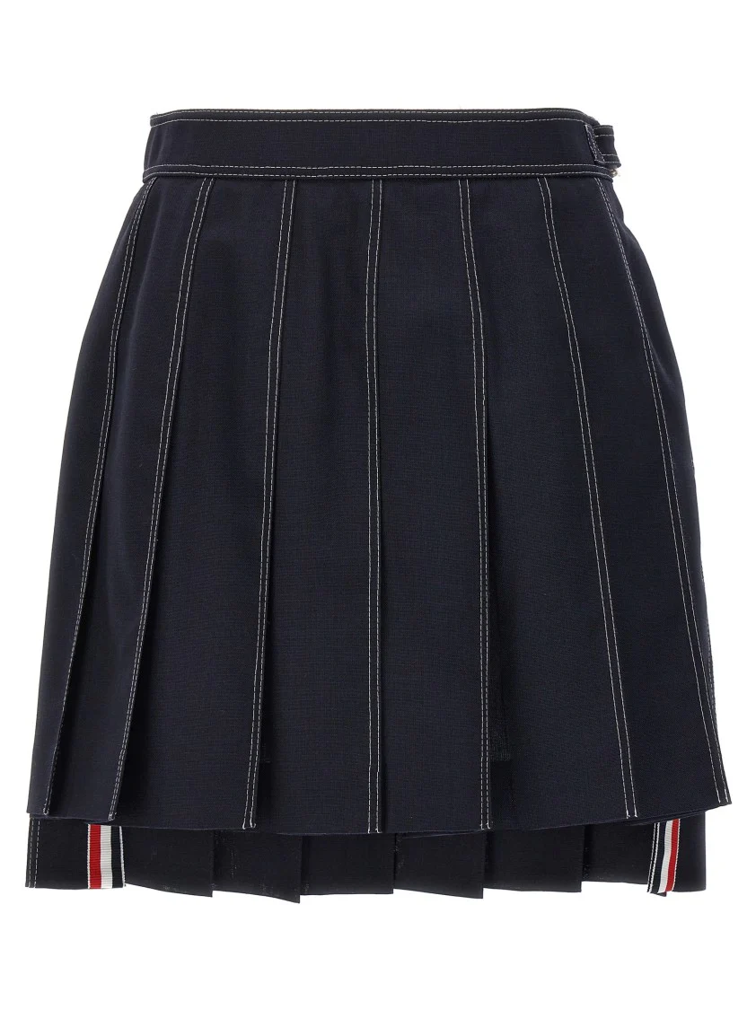 Mini Pleated Skirt With Asymmetrical Hem