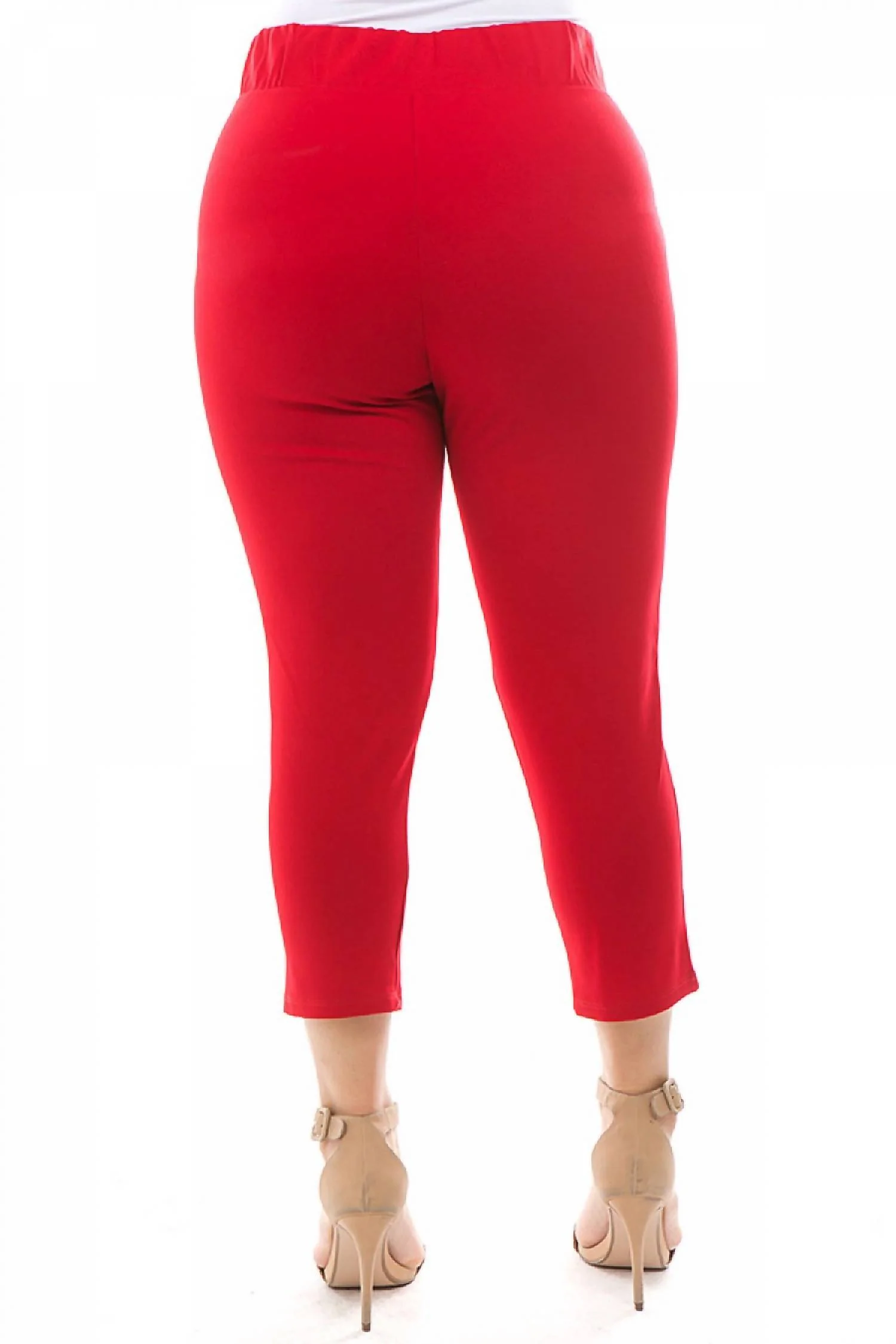 Crop Capri Ponte Legging In Red