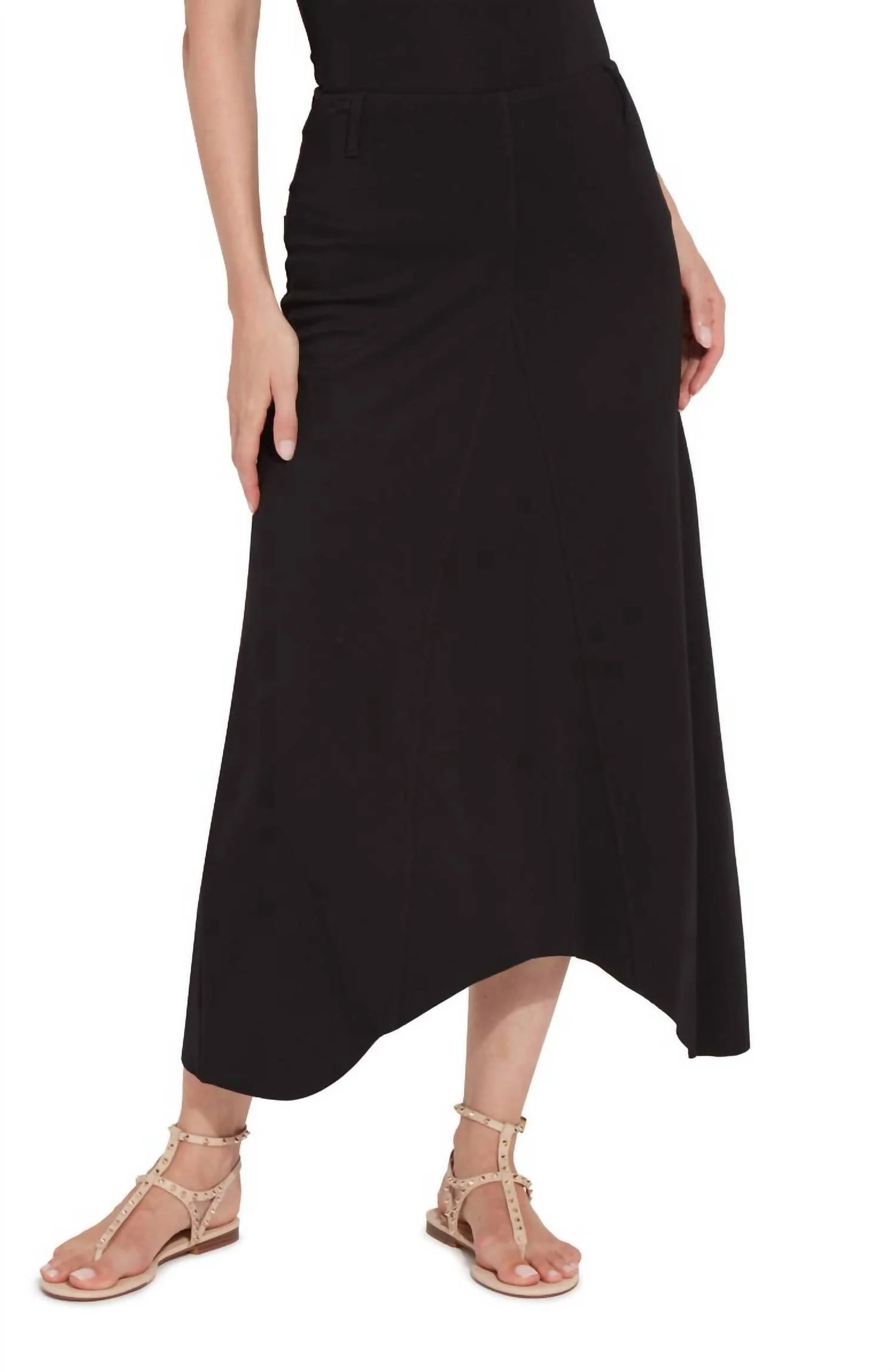 Riley Maxi Ponte Skirt In Black
