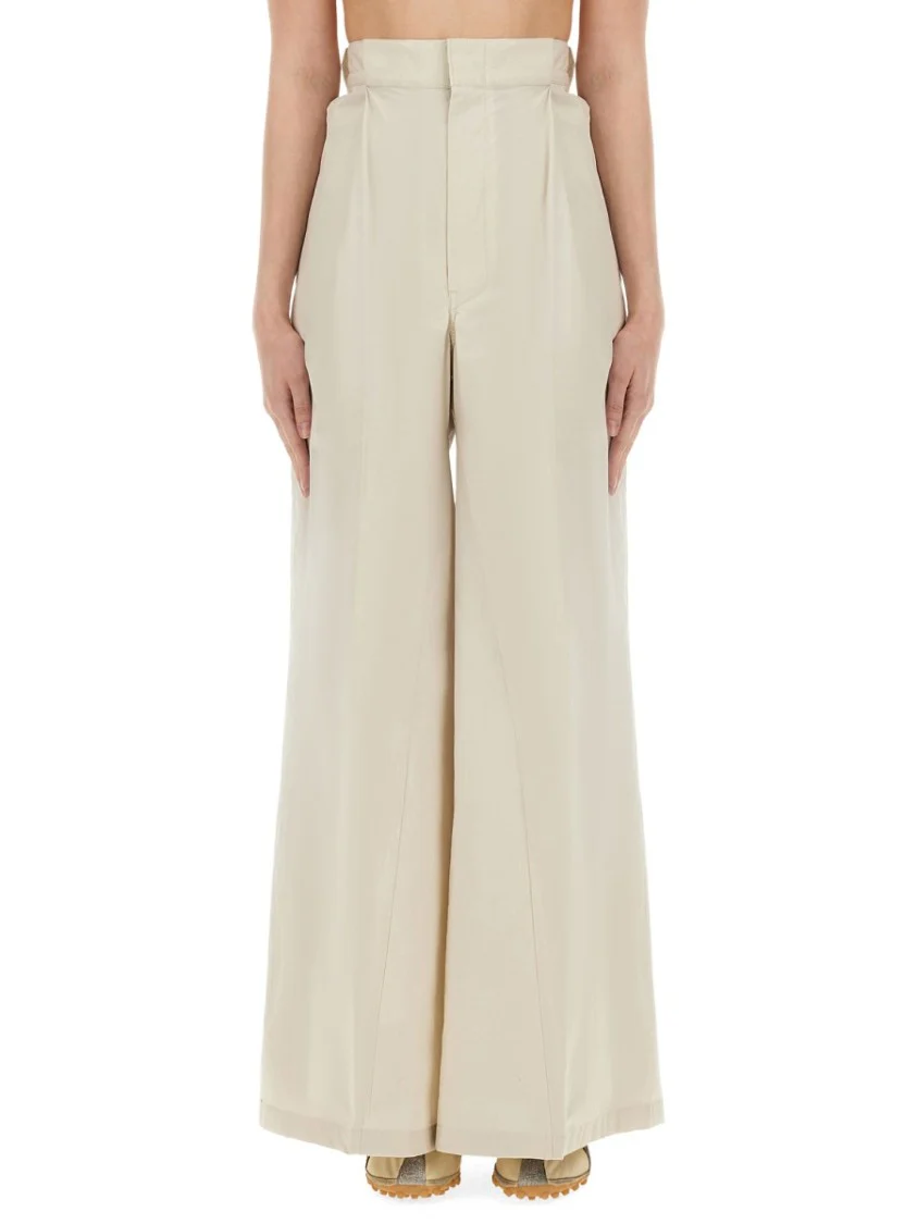 High-Waisted Wide-Fit Pants With Pleated Detailing