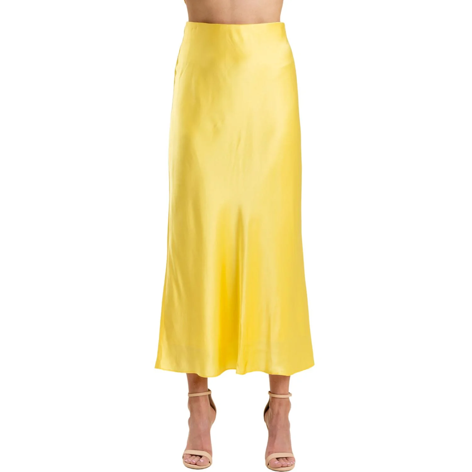Rhodes Maxi Silk Skirt In Lemon Drop
