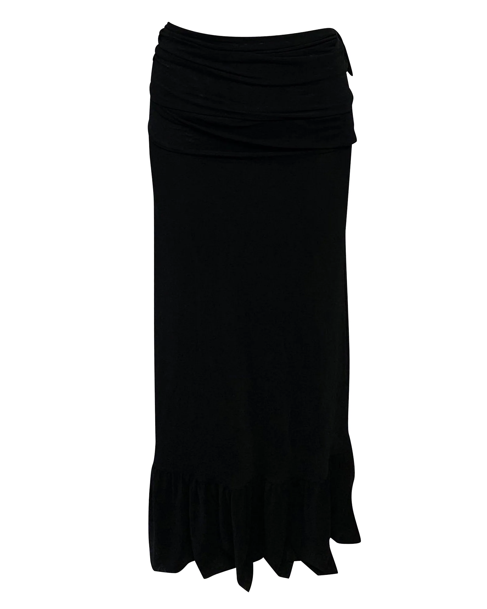 Ganni Addison Wrap Dot Mesh Skirt in Black Nylon