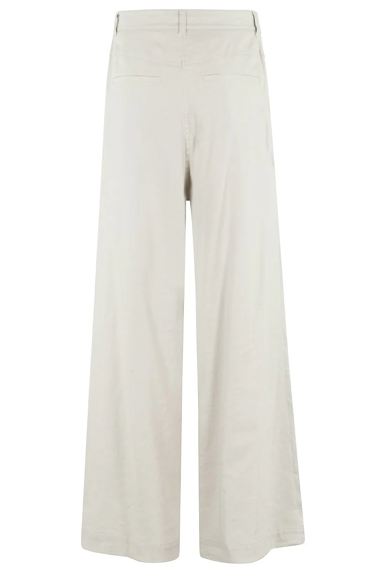 Wide-Leg Linen Trousers With Tucks
