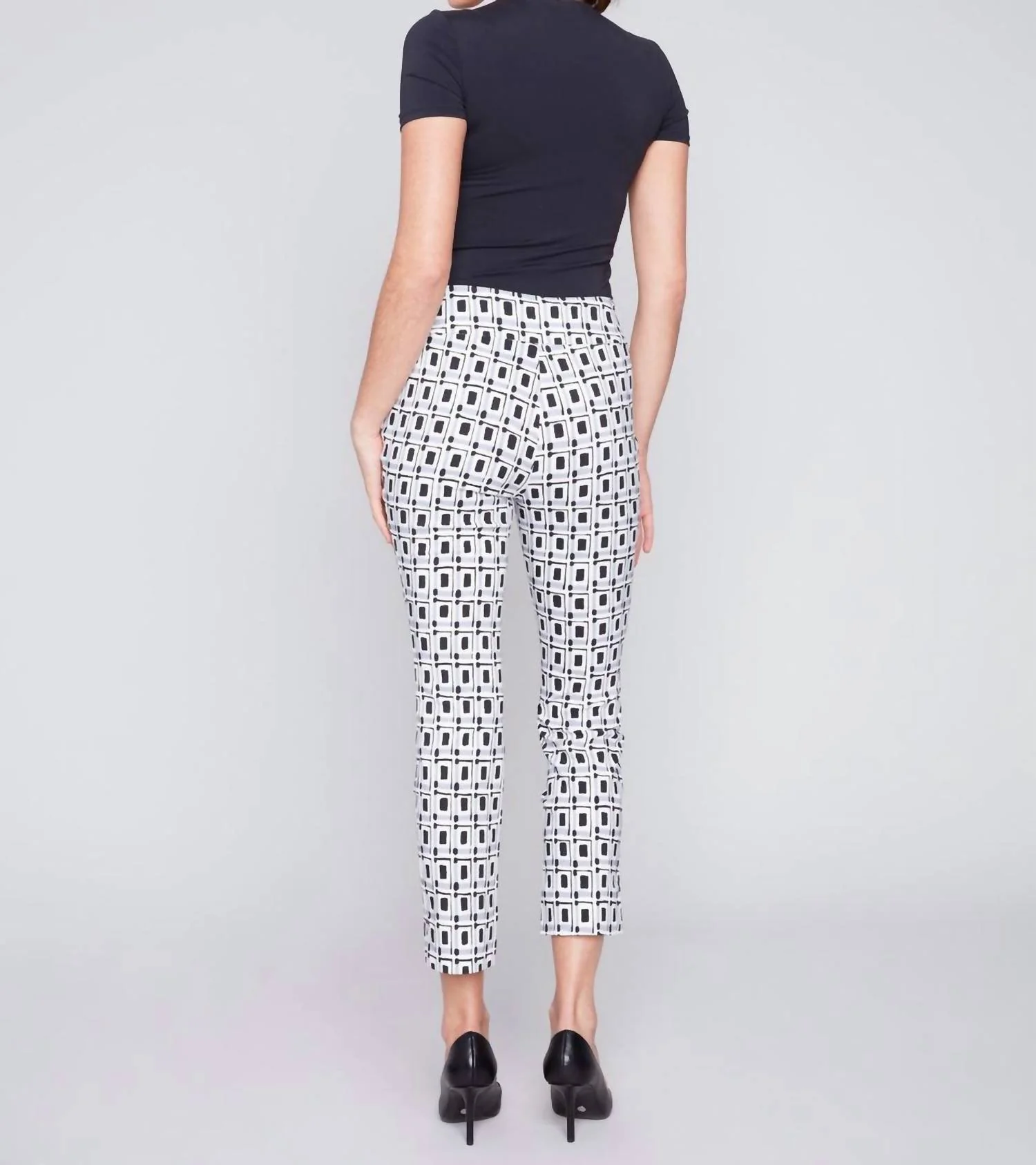 Checker Print Capri Pants
