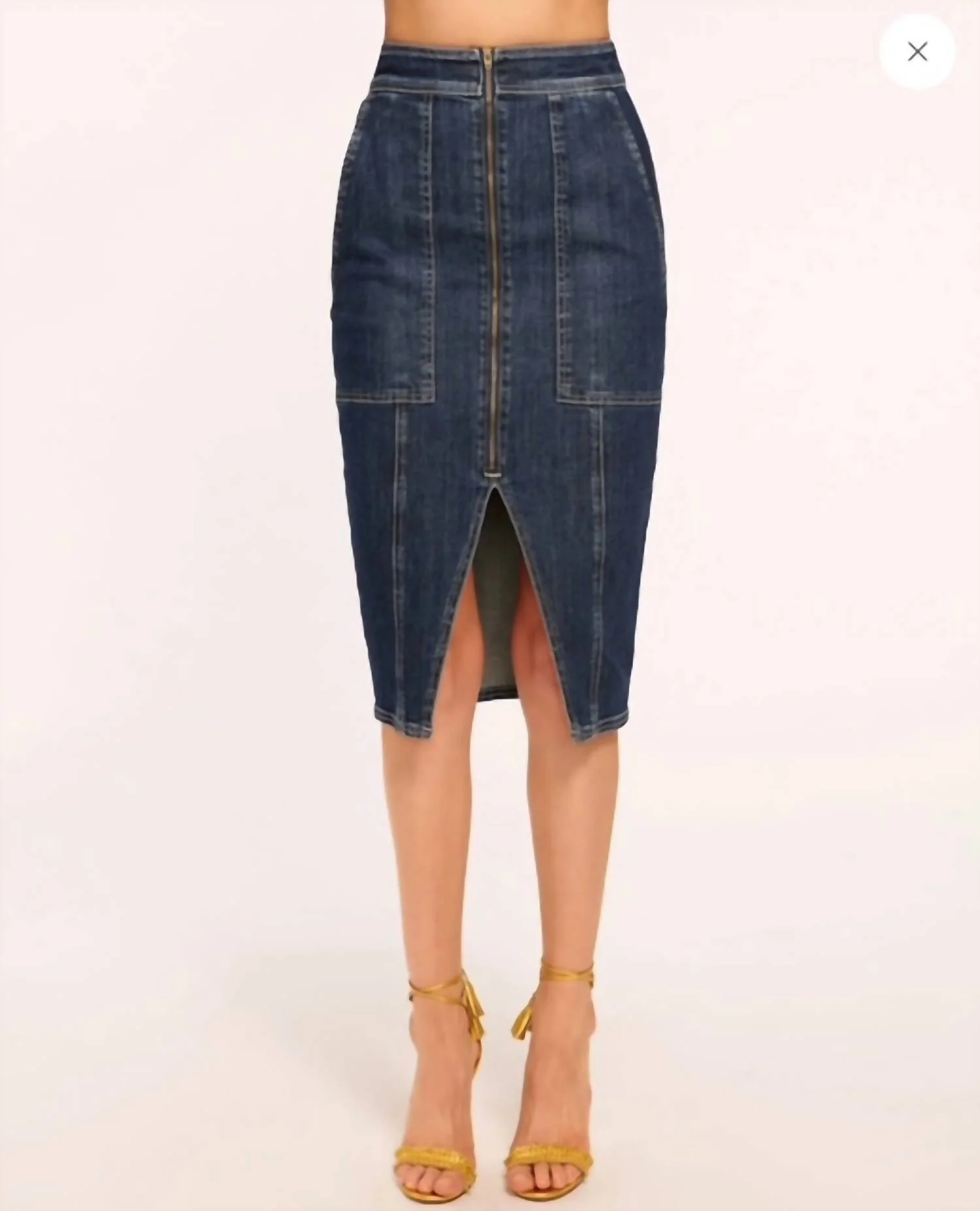 Marietta Skirt In Dark Wash Denim