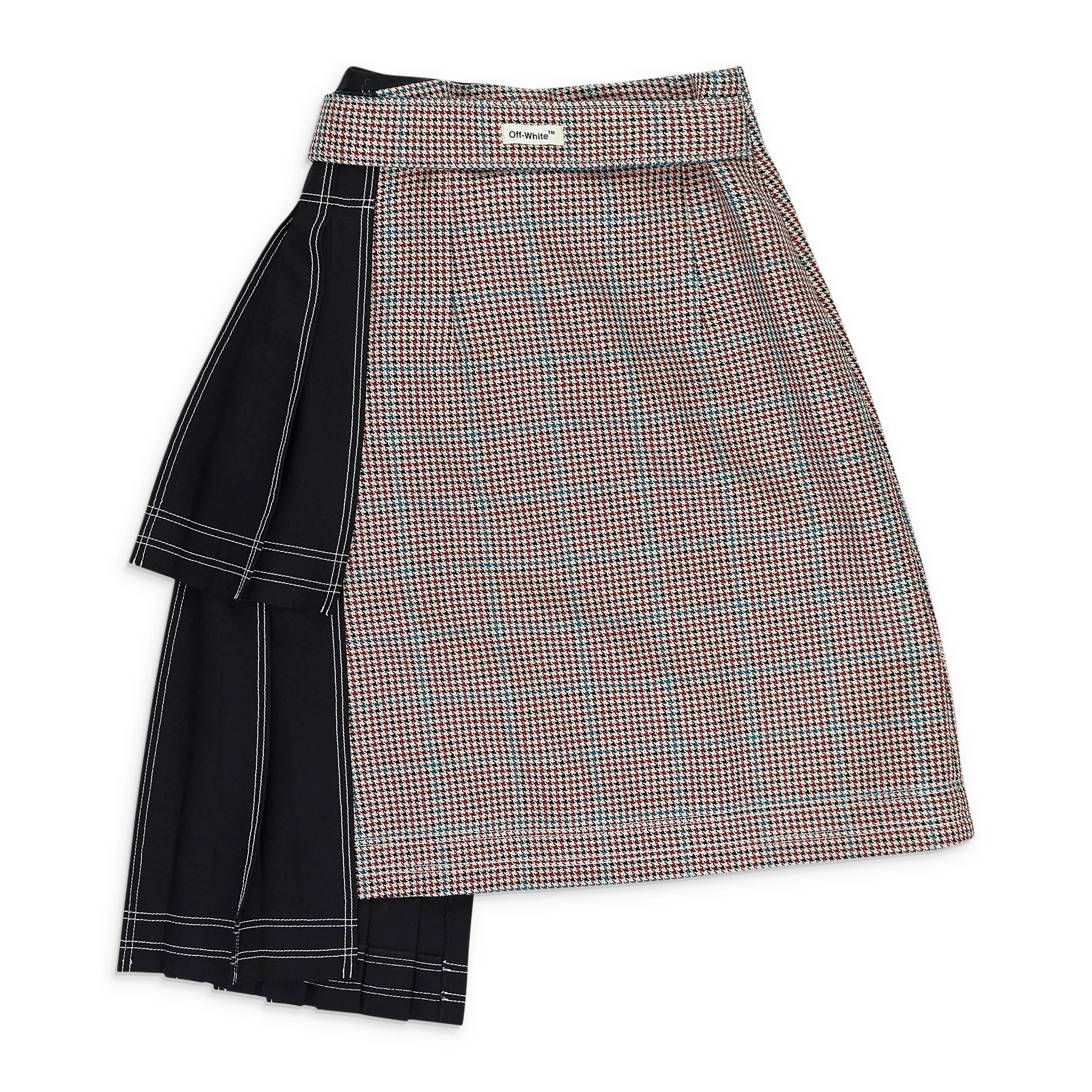 Multi Check Asymmetrical Skirt
