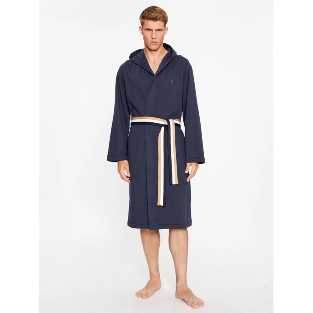 Hugo Boss Men's Iconic French Terry Robe, Blue