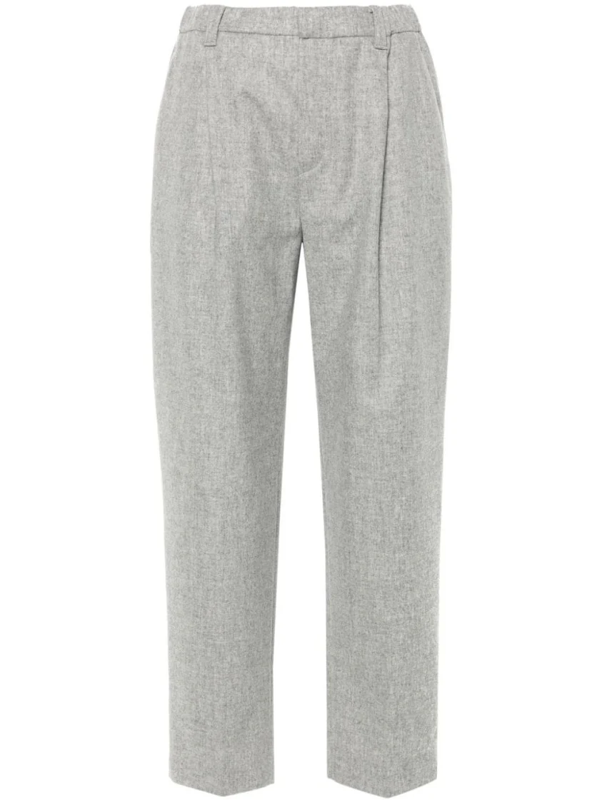 High-Waisted Tailored Trousers With Pleated Front