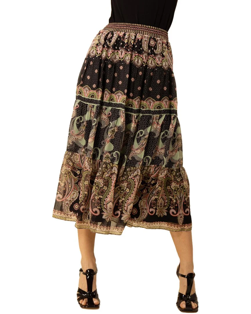 Hale Bob Maliyah Silk-Blend Skirt