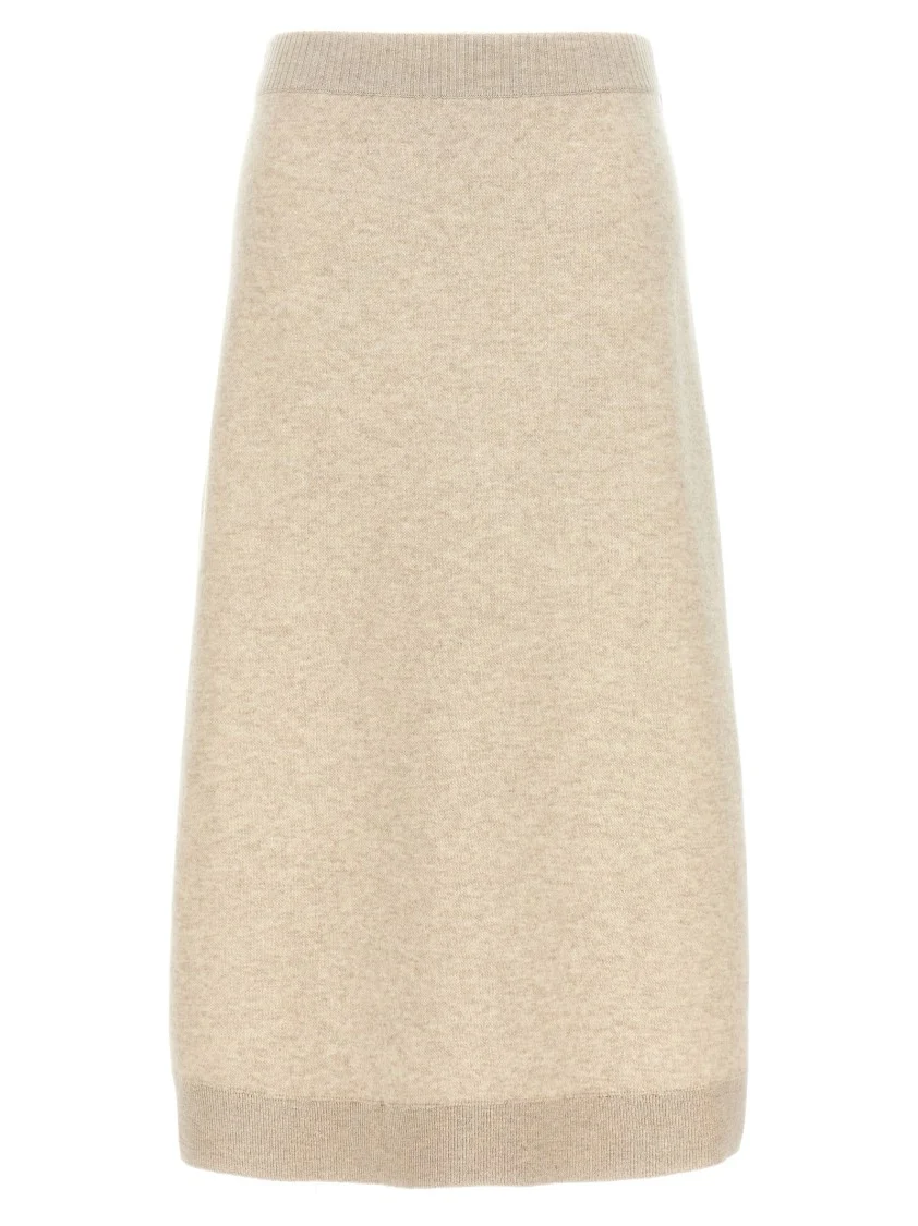 Stretch Cashmere Midi Skirt