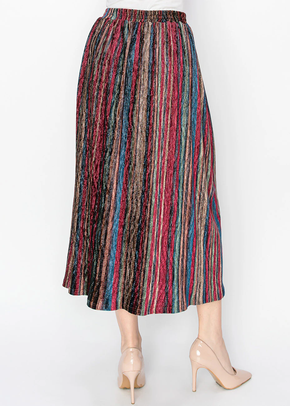 Vibrant Stripe Modest Skirt