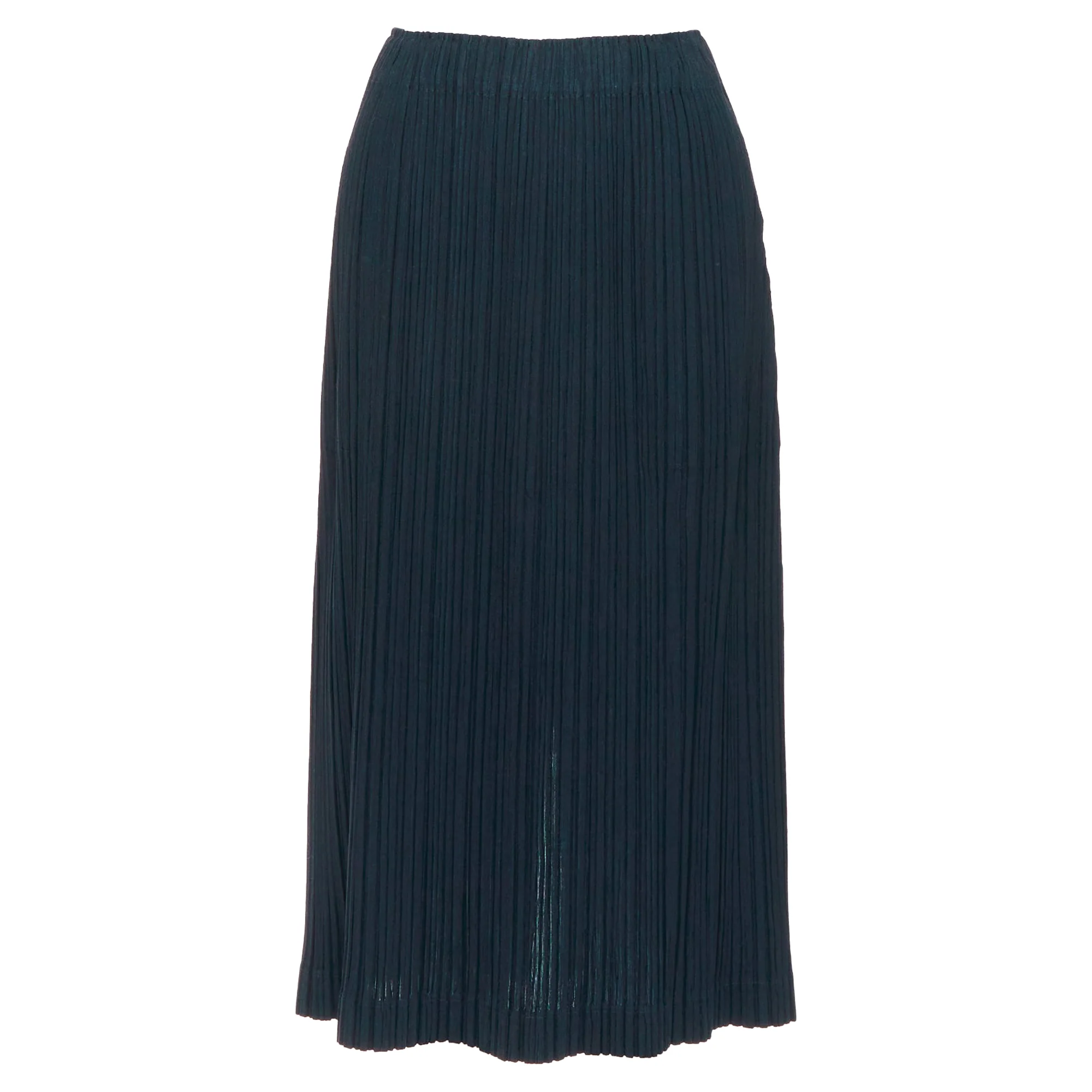 Issey Miyake Pleats Please wool blend pleated plisse slit back skirt