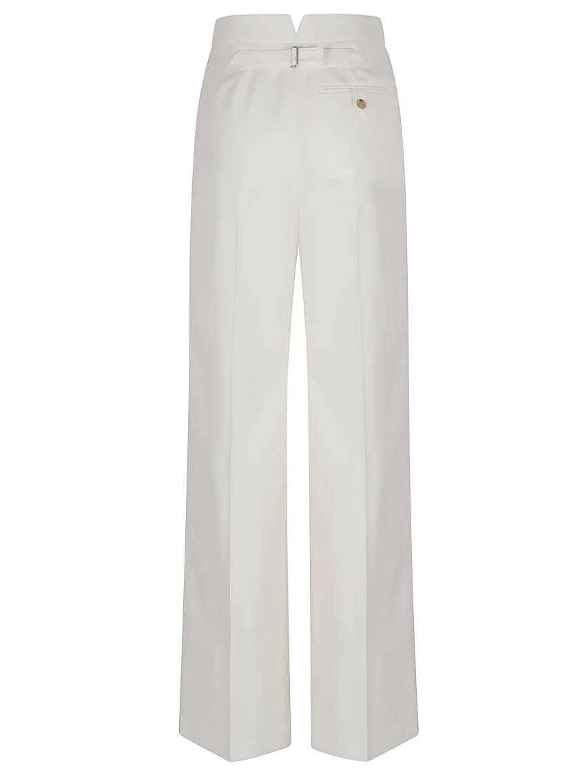 Wide-Leg Tailored Trousers In Wool Gabardine