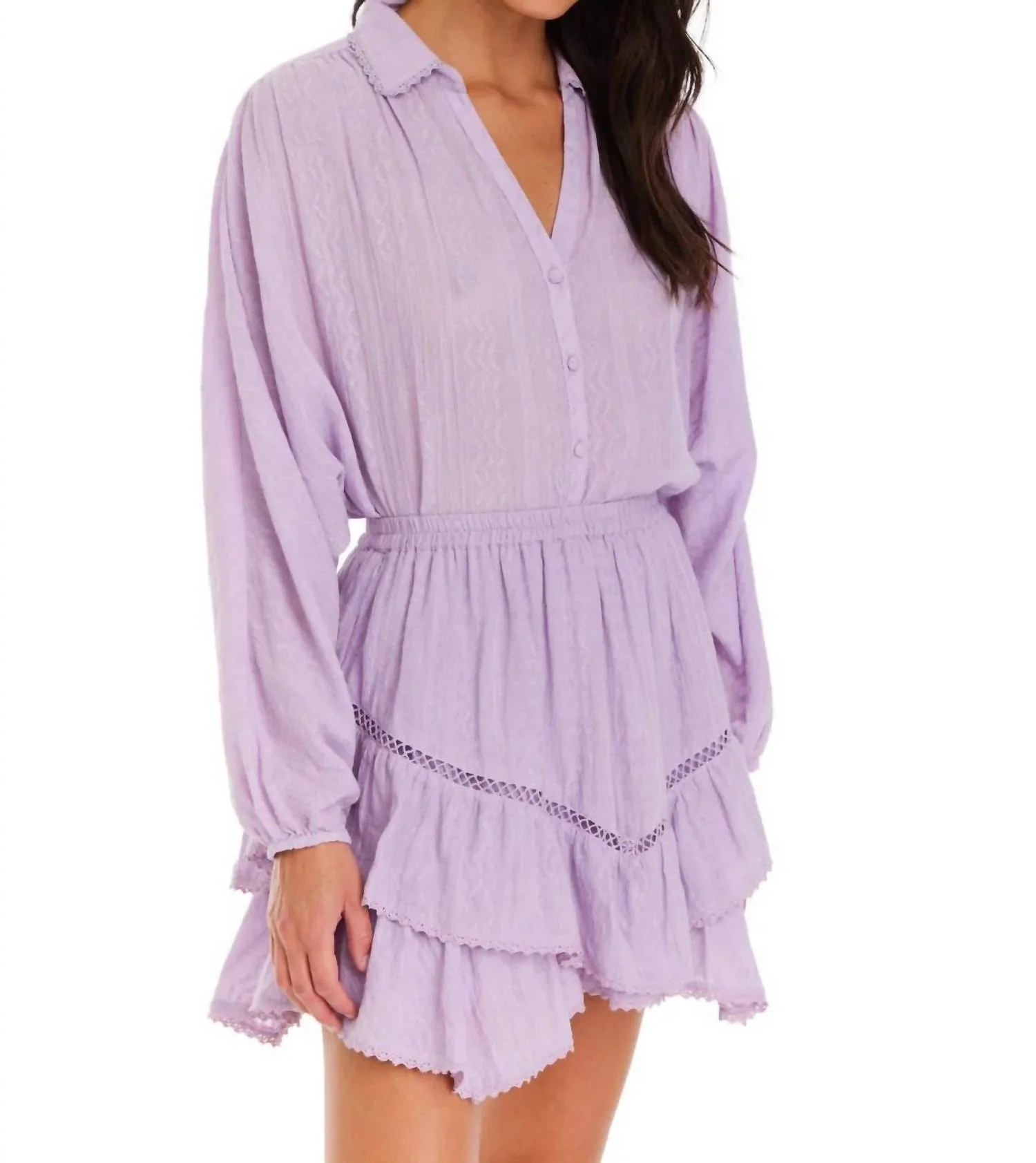 Maggie Mini Skirt In Lilac