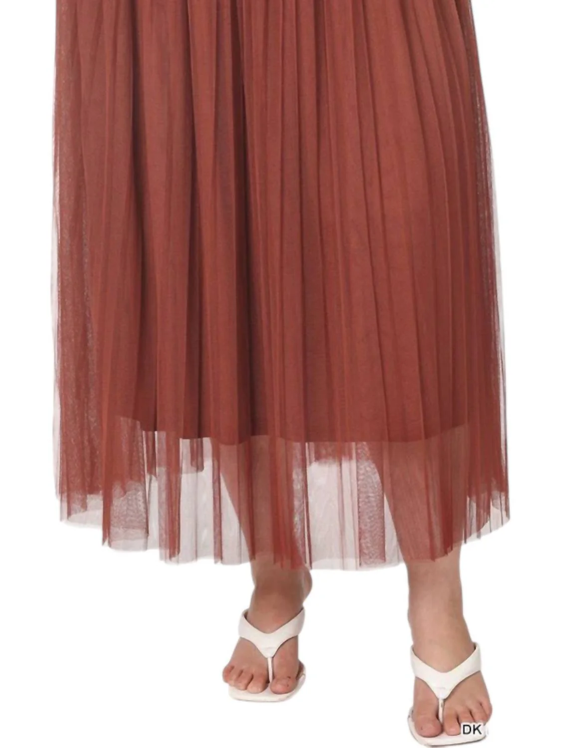 Pleaded Tulle Skirt - Plus In Brick