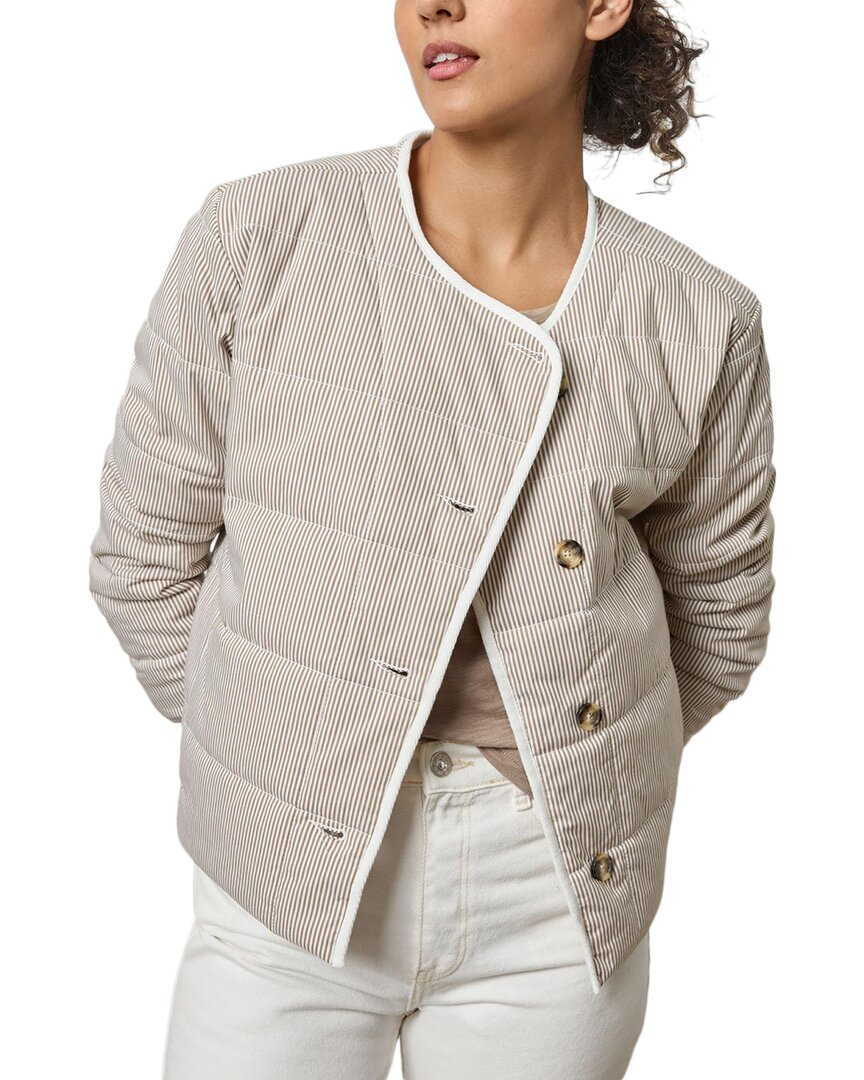 Lilla P Striped Collarless Jacket