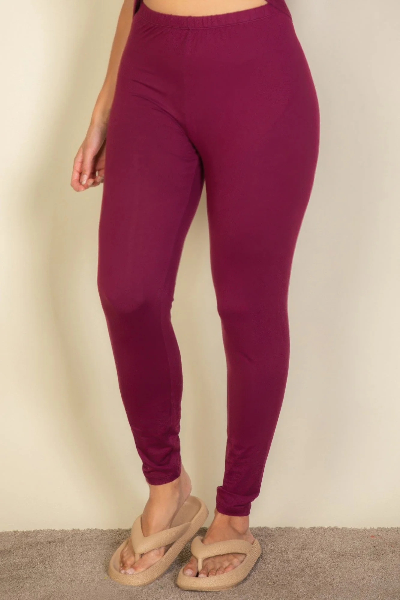 FASHNZFAB Women's Plus Basic Solid Leggings