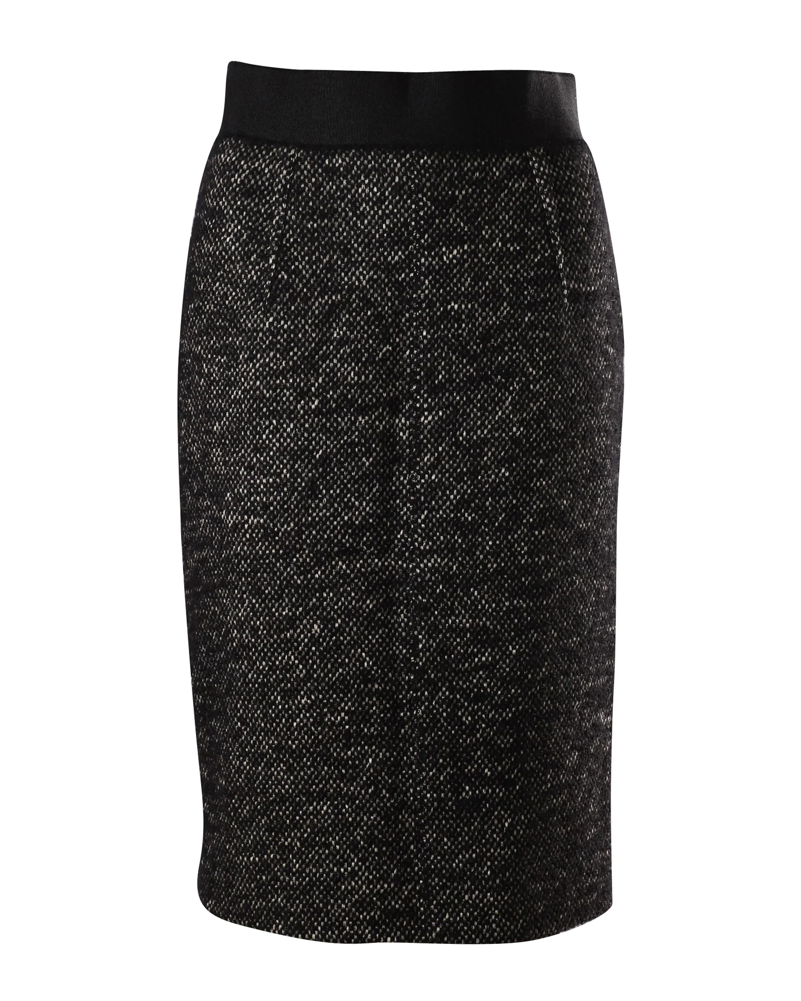 Giambattista Valli Tweed Pencil Skirt in Grey Linen
