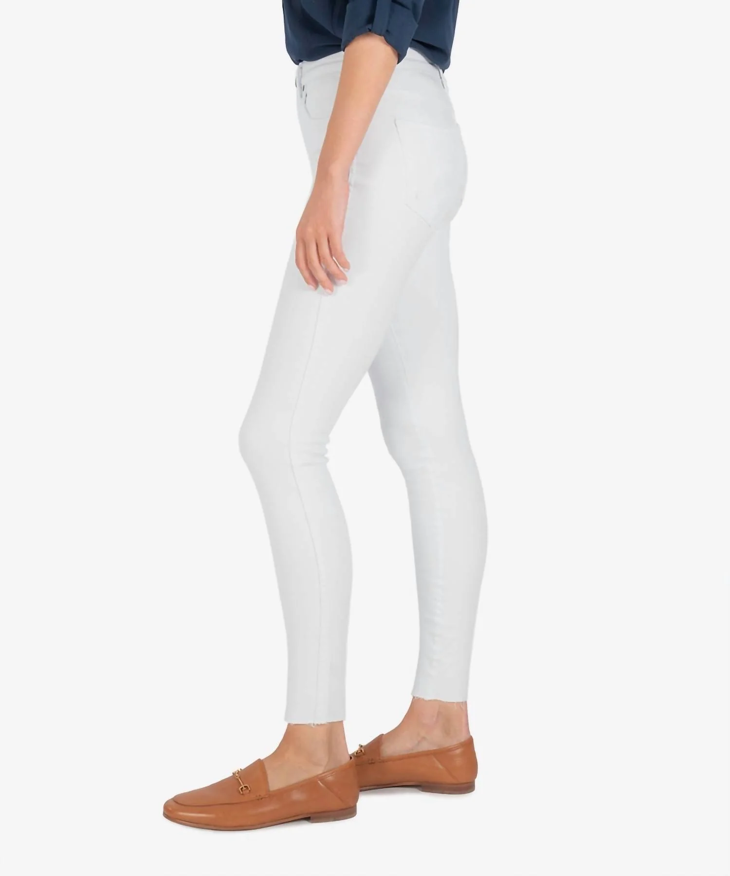 Connie High Rise Ankle Skinny Jean In White