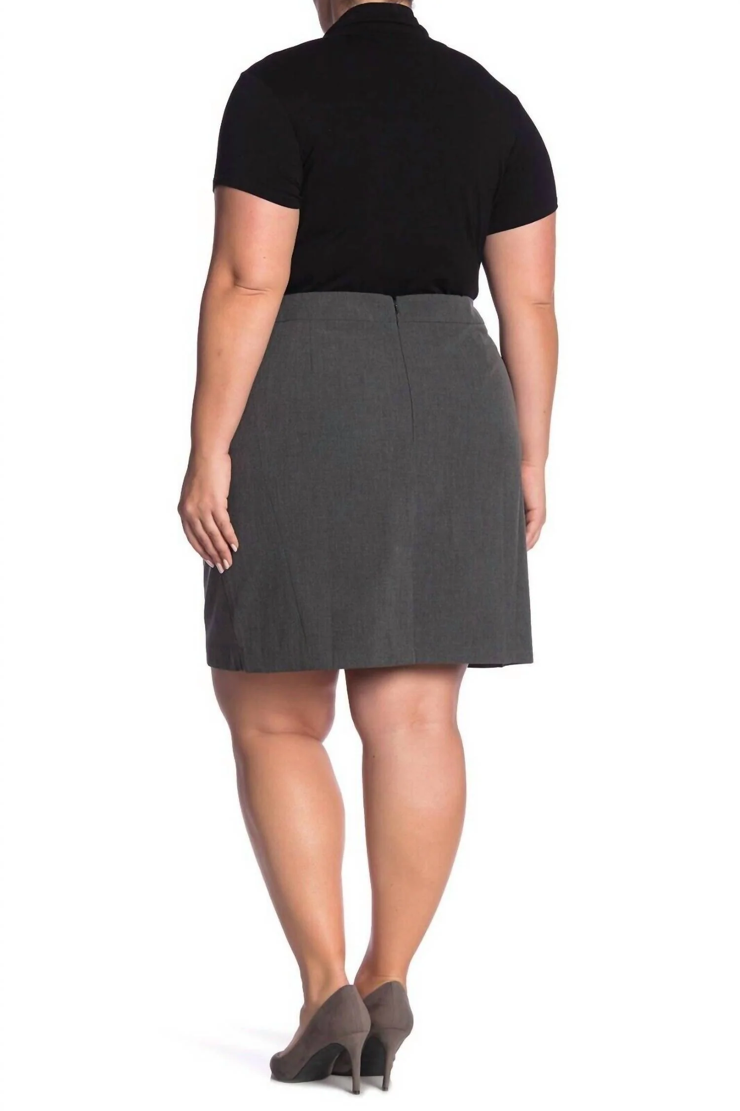 Above The Knee Suit Heather Skirt In Gray