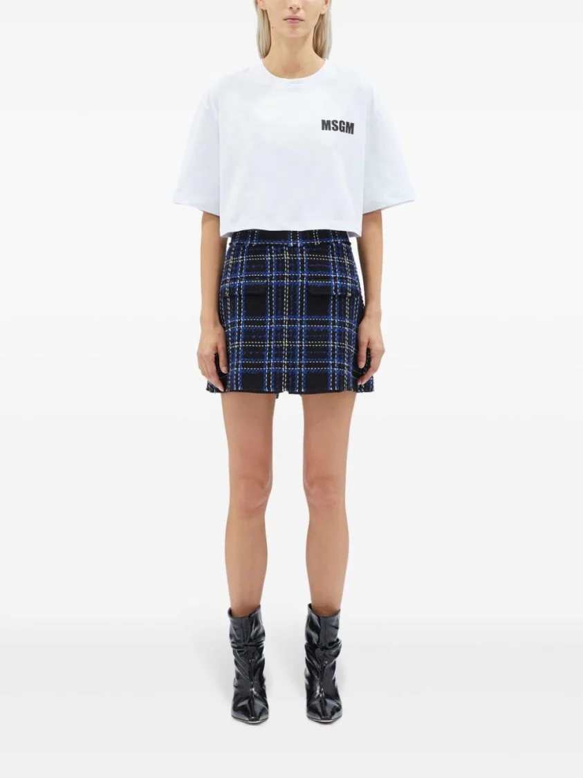 Black/Blue Tartan Pattern Skirt