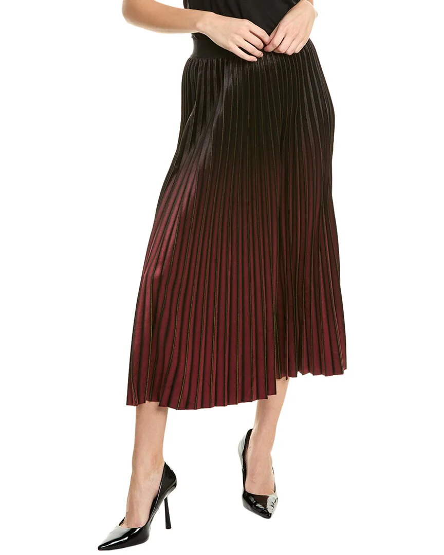 Gracia Gradient Pleated Velvet Skirt