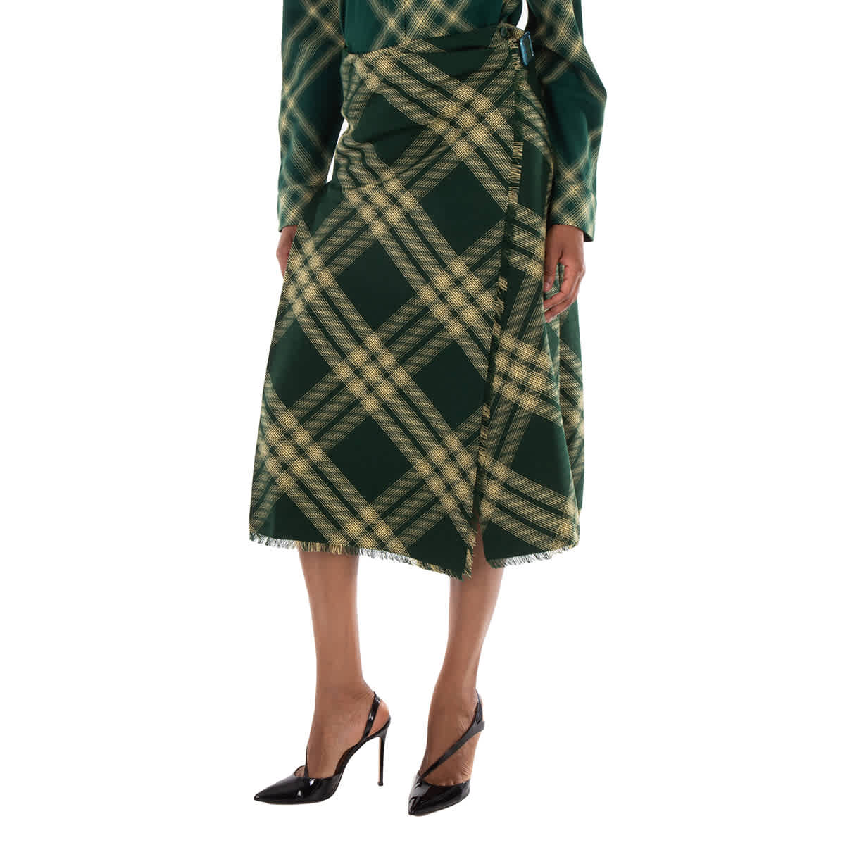 Burberry Check Pattern Wool Skirt, Brand Size 4 (US Size 2)