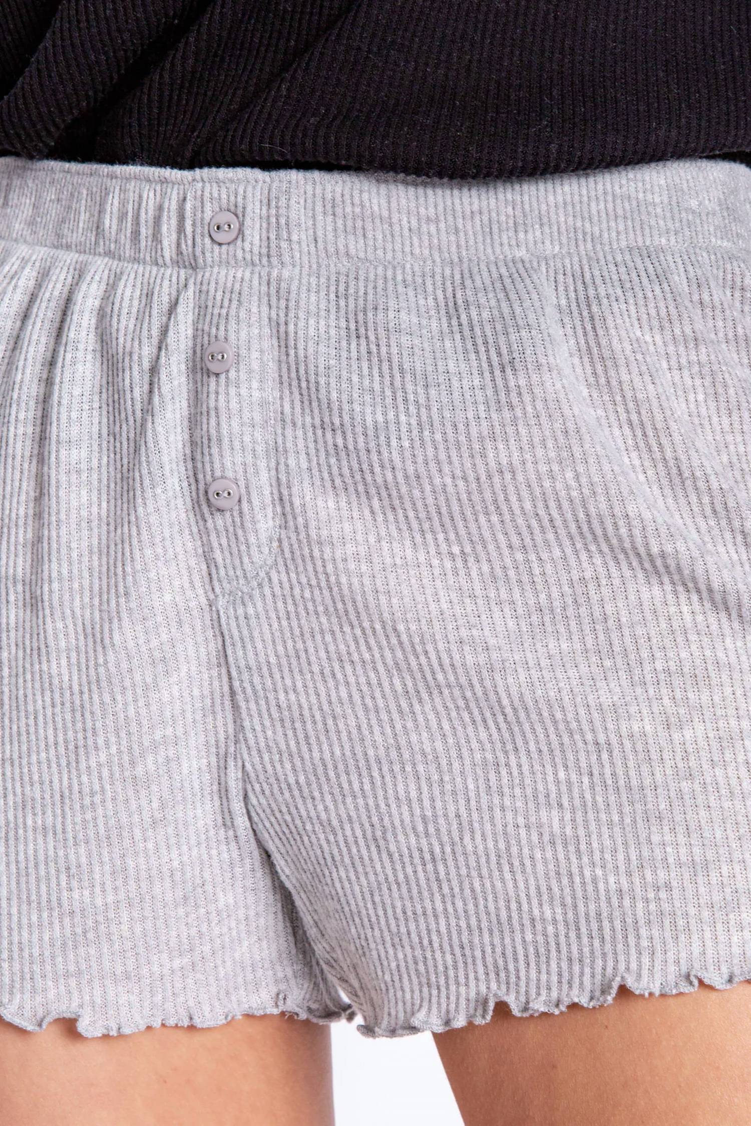 Textured Essentials Shorts In Heathered Grey
