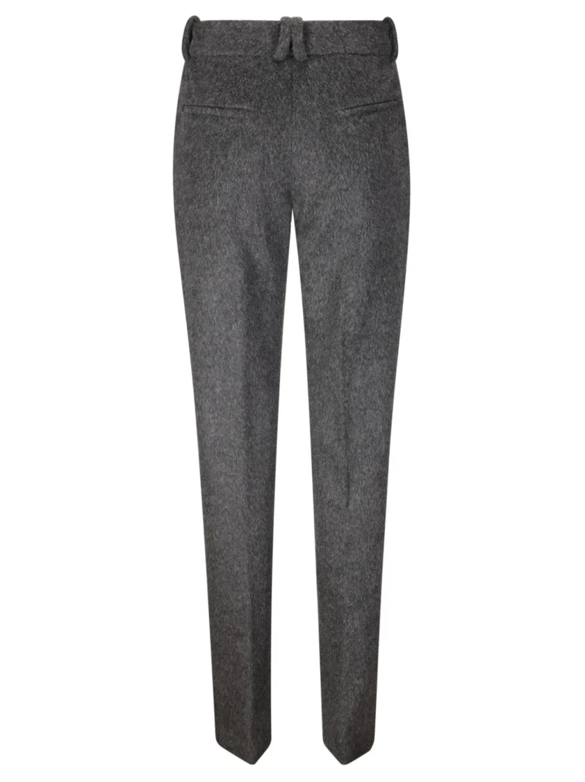 Wool Blend Trousers With Ironed Crease