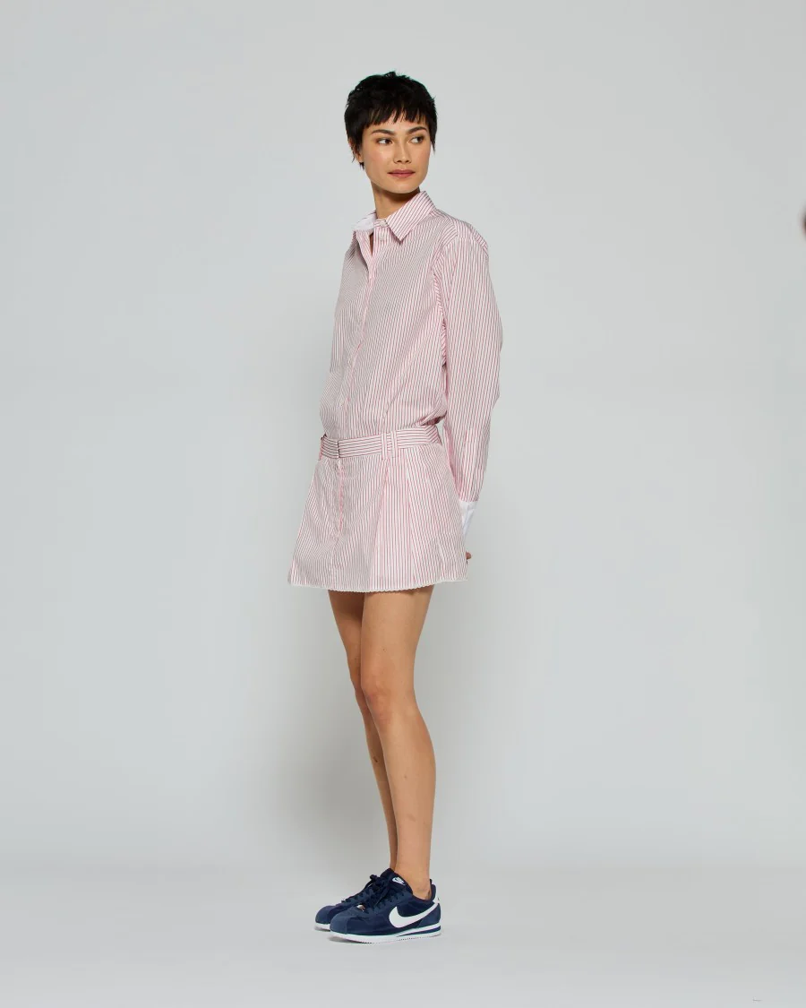 Striped Serena Mini Skirt - Red/White