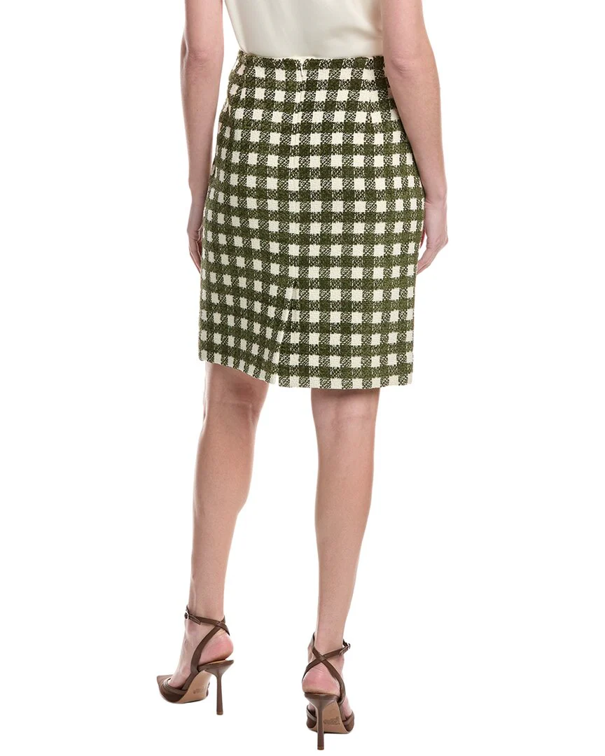 Oscar de la Renta Chenille Tweed Silk-Lined Wool-Blend Pencil Skirt
