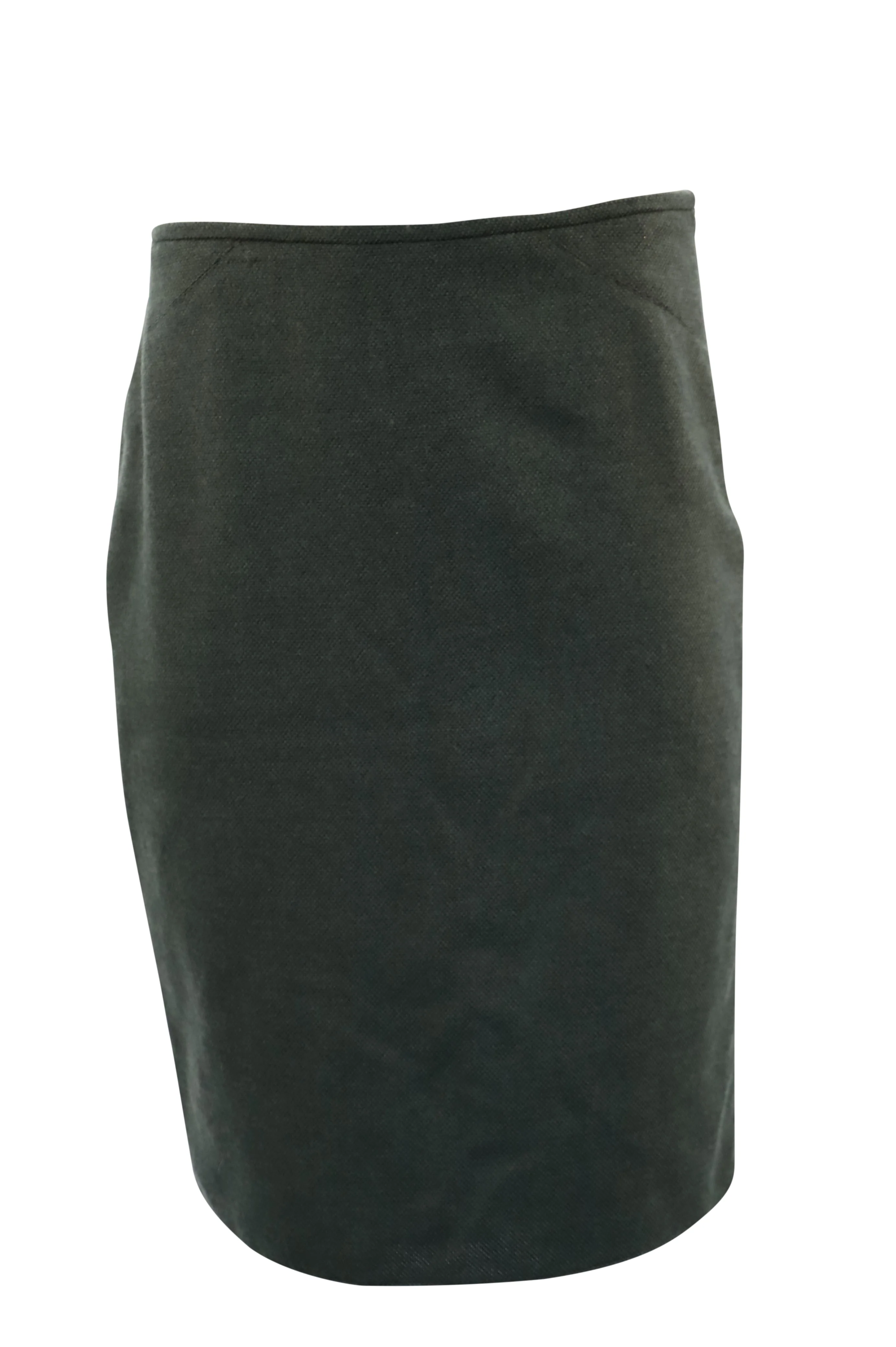 Armani Pencil Skirt in Green Wool