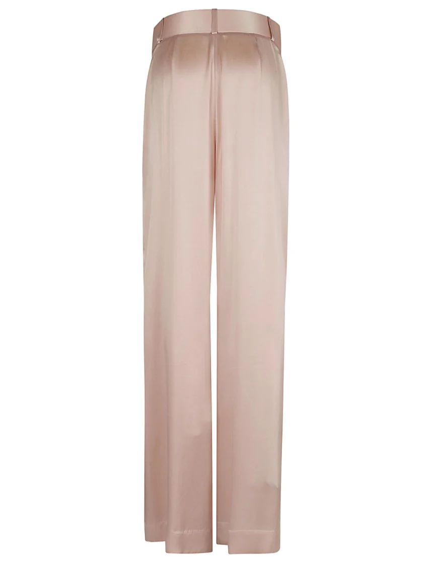 Pink Silk Tuck Pant