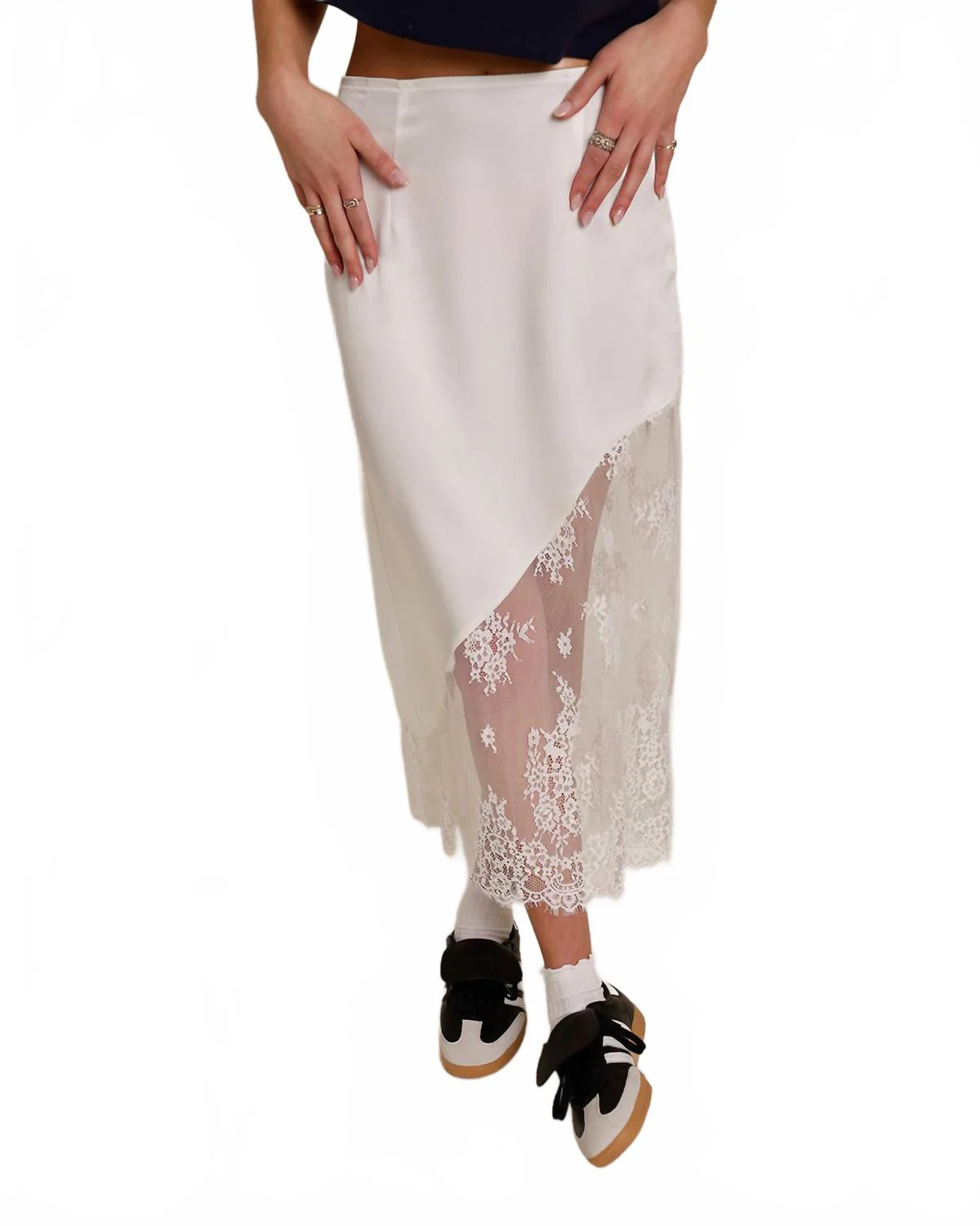 90's Slip Skirt In White