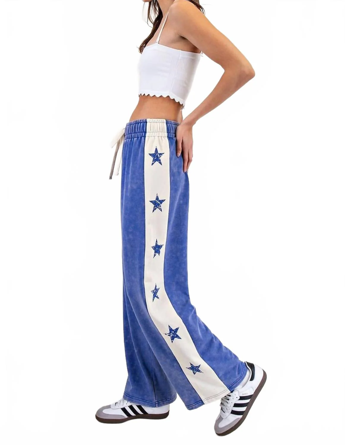 Royal Star Varsity Drawstring Pants In Blue