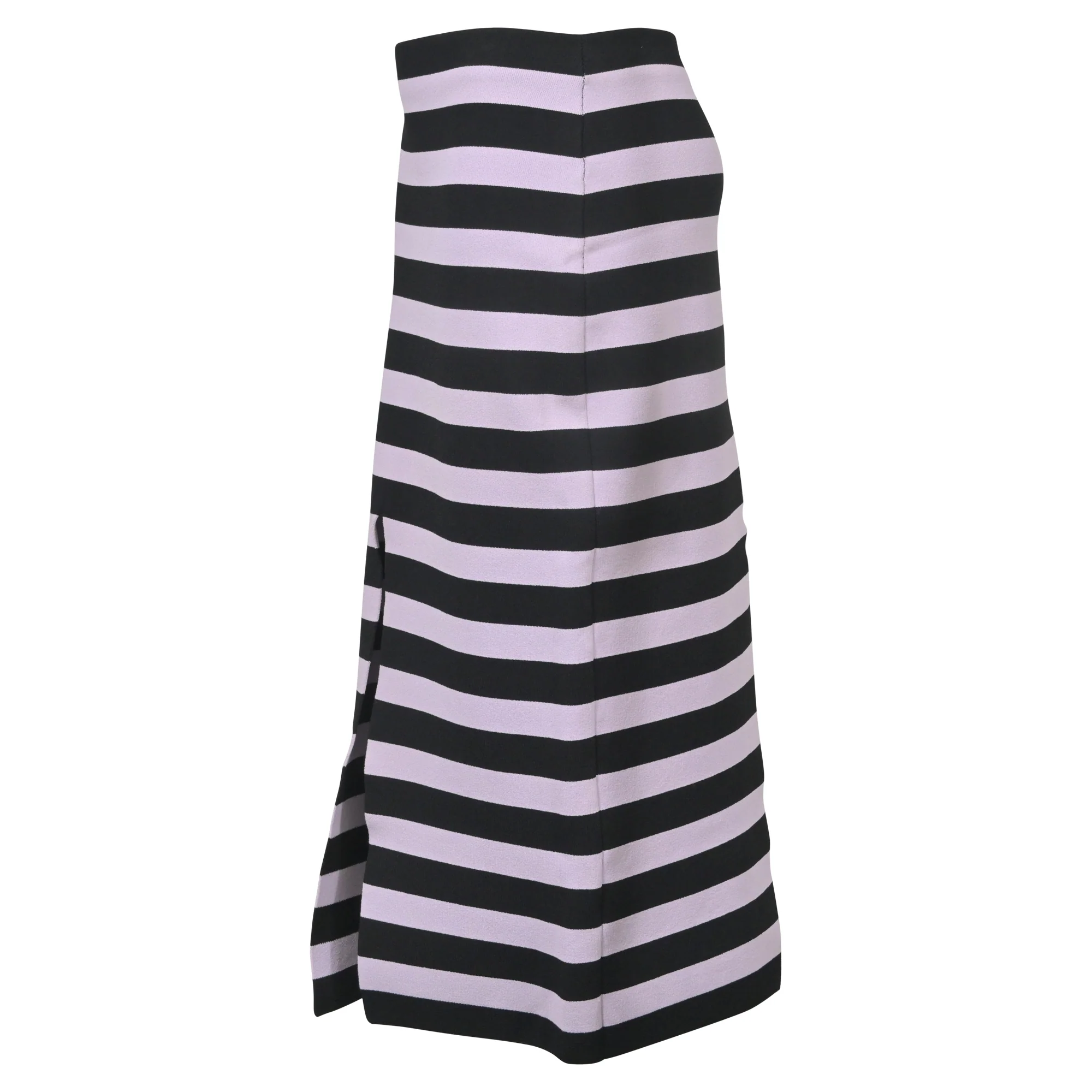 Proenza Schouler Striped Pencil Skirt in Purple and Black Wool