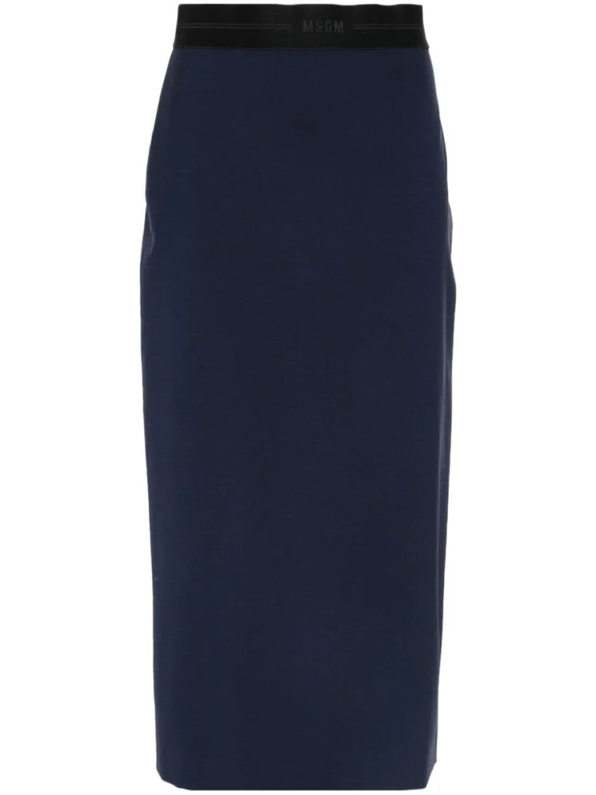 Navy Blue Classic Long Skirt