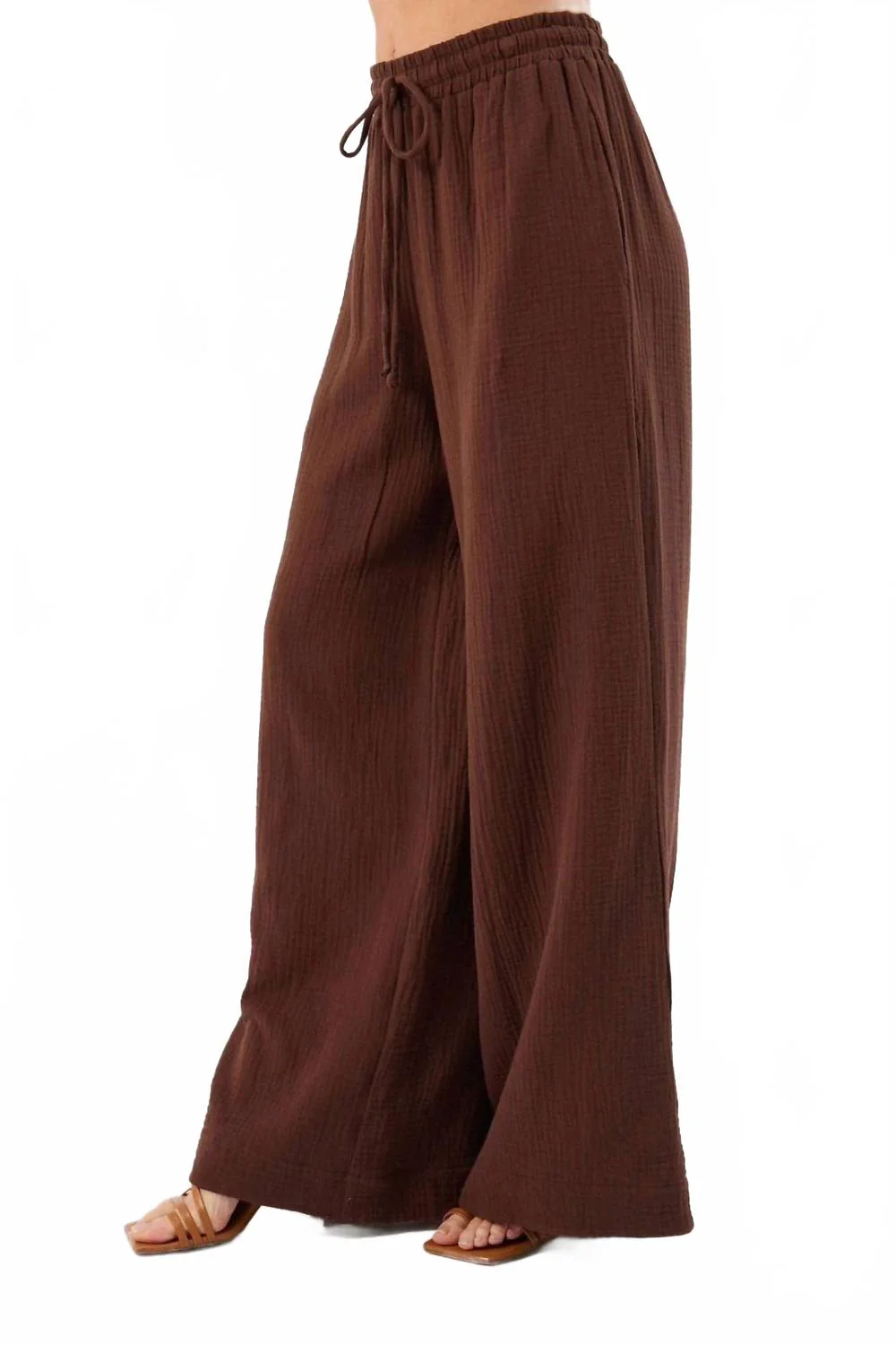 Claudia Linen Pant In Chocolate