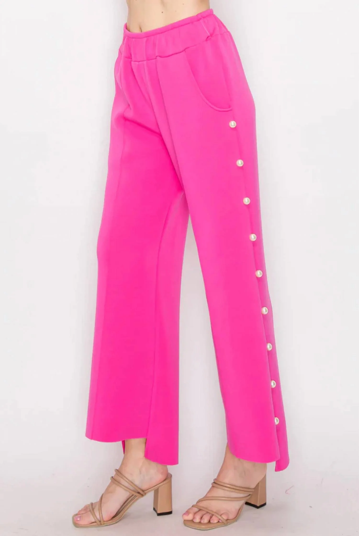 Farrah Pearl Pants In Fuchsia