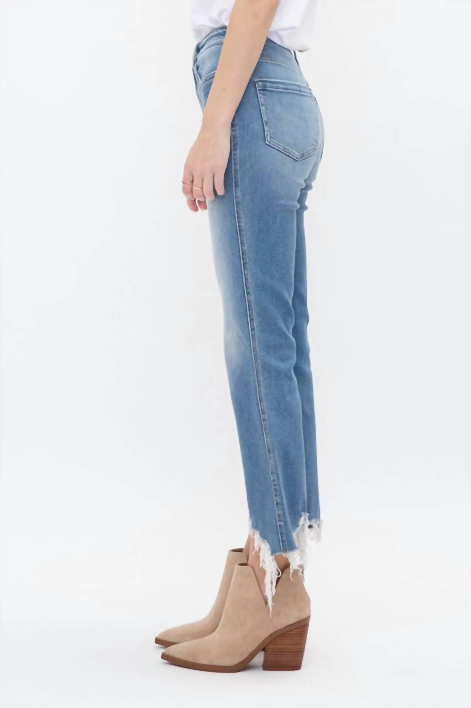 High Rise Crop Flare Jeans In Moscato