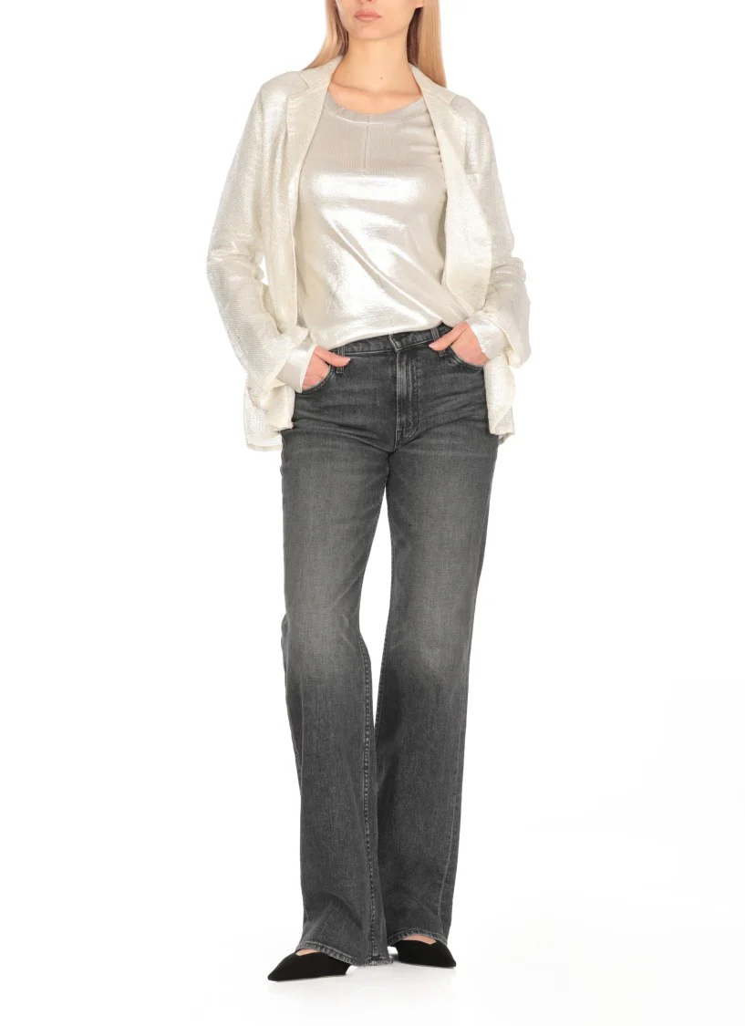 Silver Lurex Linen Blazer