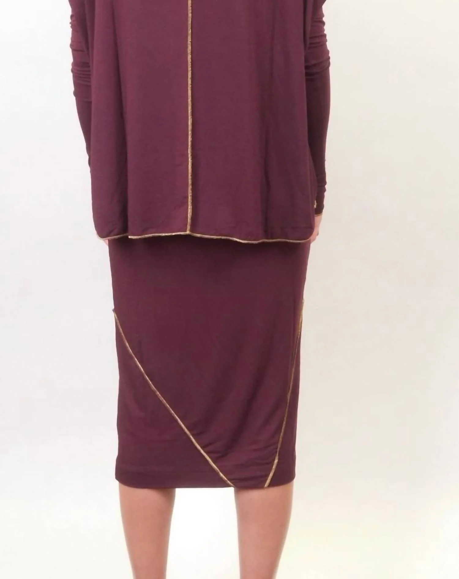 Etsu Skirt In Wine/gold