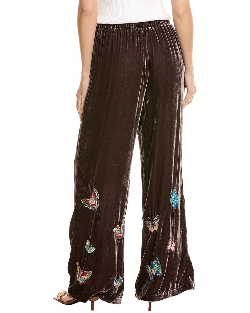 Johnny Was Seamed Wide Leg Silk-Blend Pant