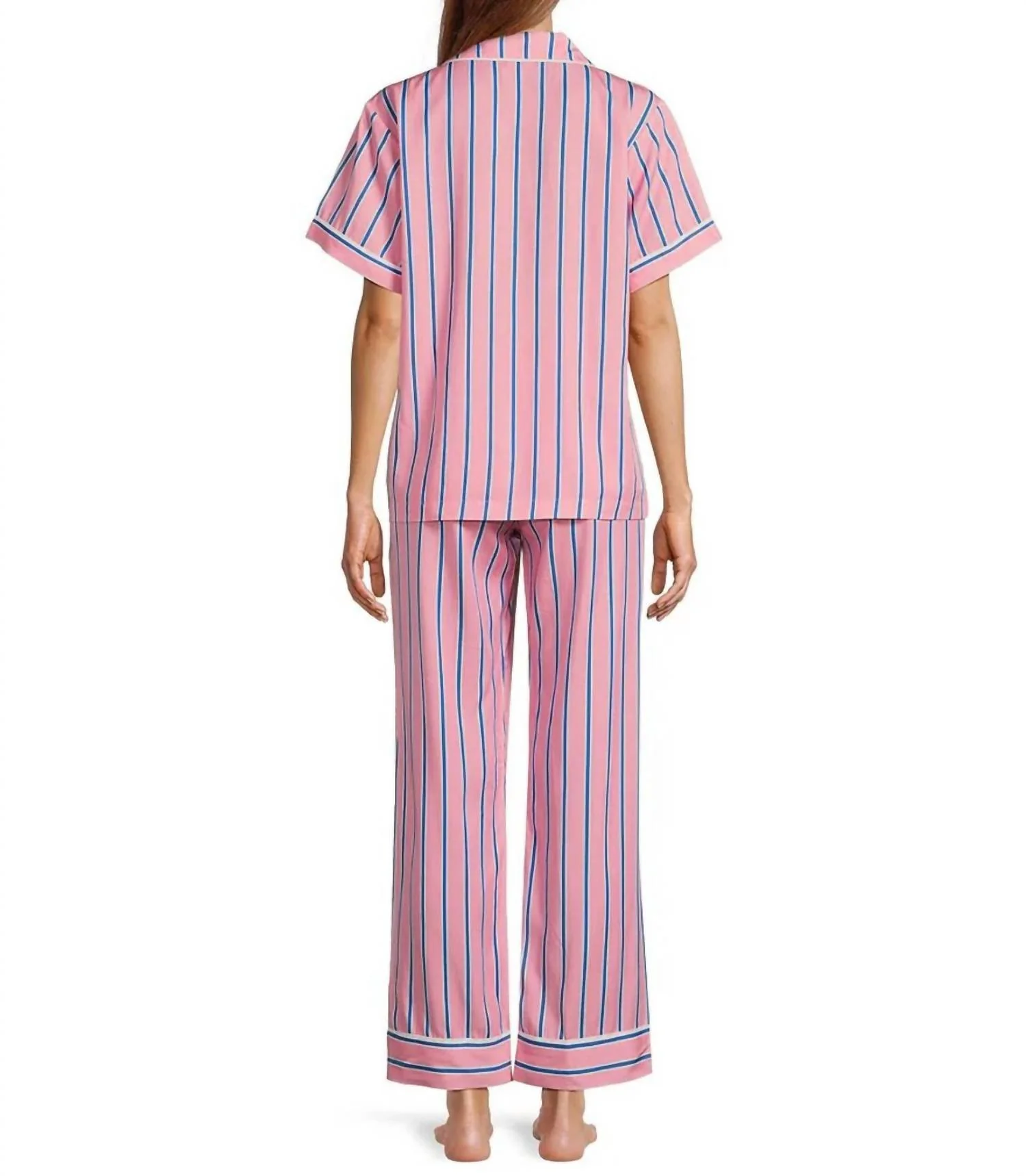 Resort Stripe Pajama Pant Set In Retro Stripe Print