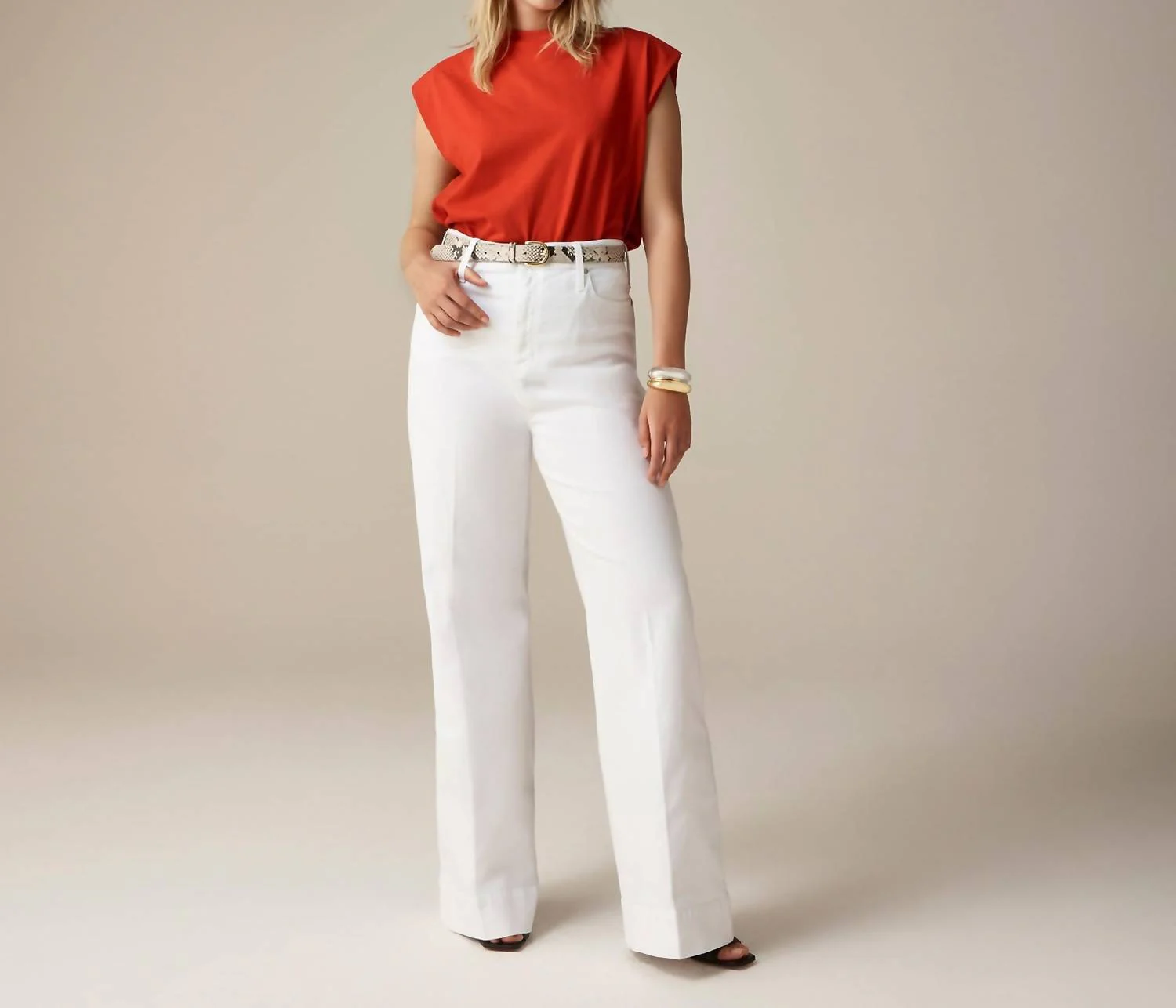 Wide-Leg Denim Trouser In White