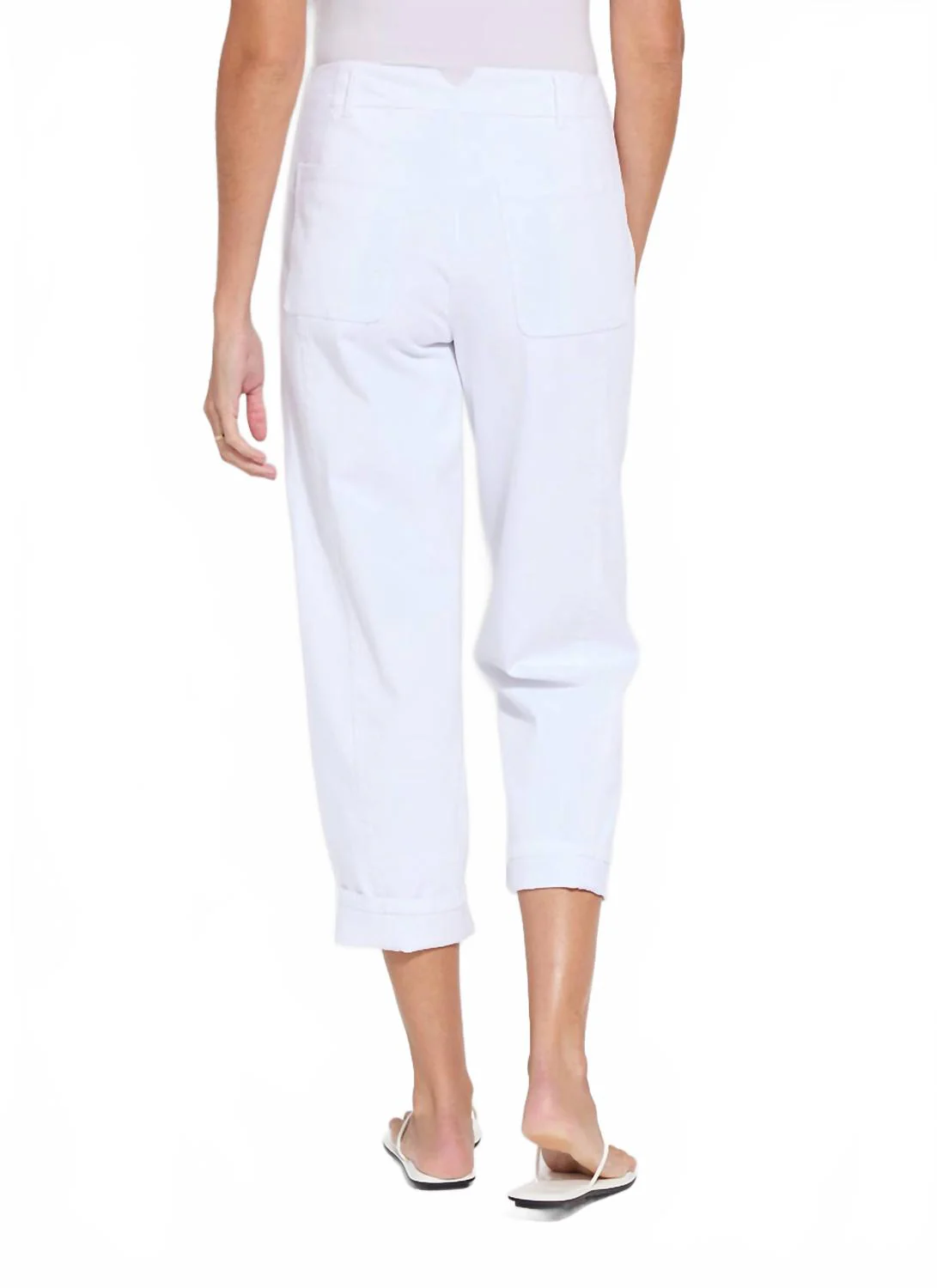 Women's Winslet Cuffed Barrel Crop Denim In White