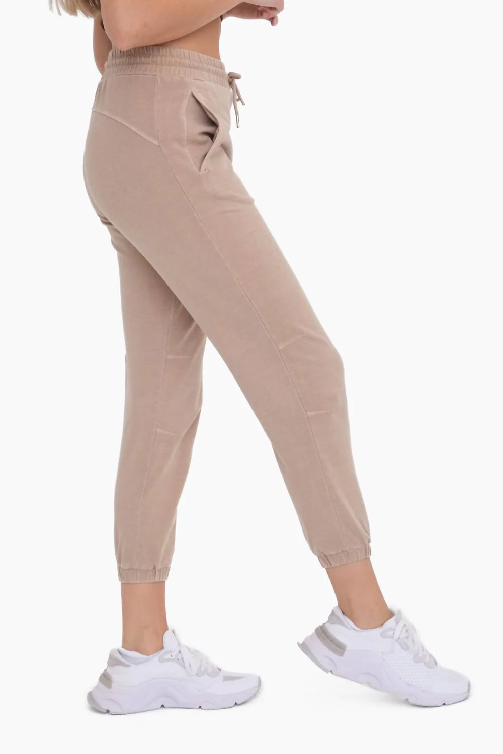Twill Joggers In Taupe
