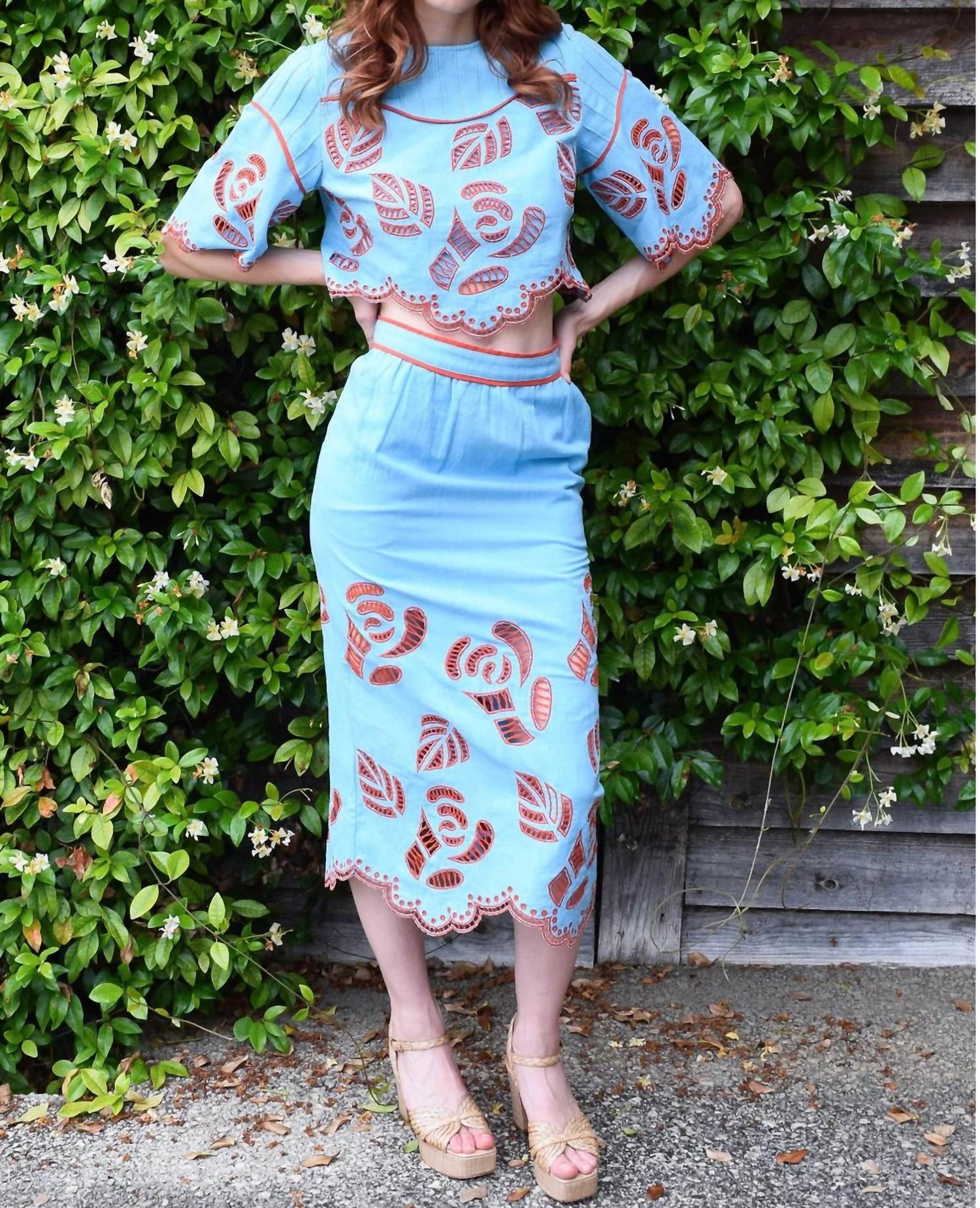 Straight Skirt In Blue