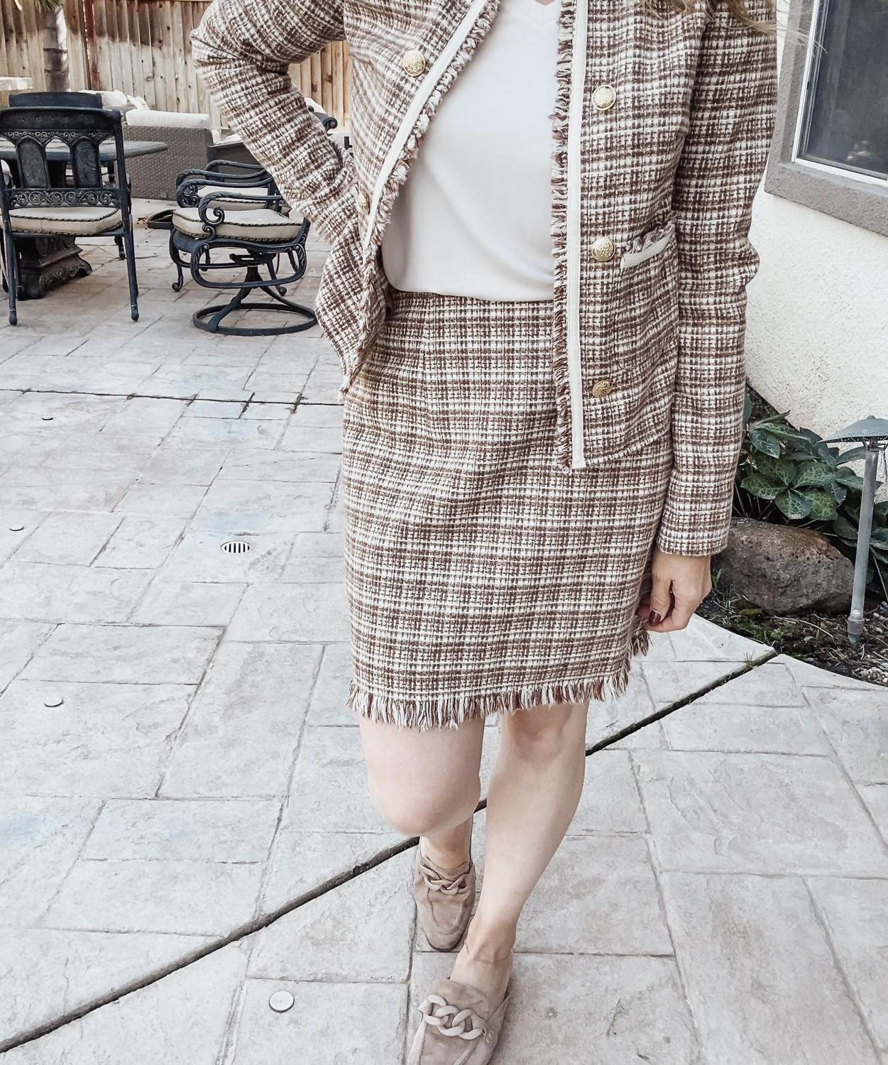 Women's Holiday In The City Tweed Skirt In Taupe