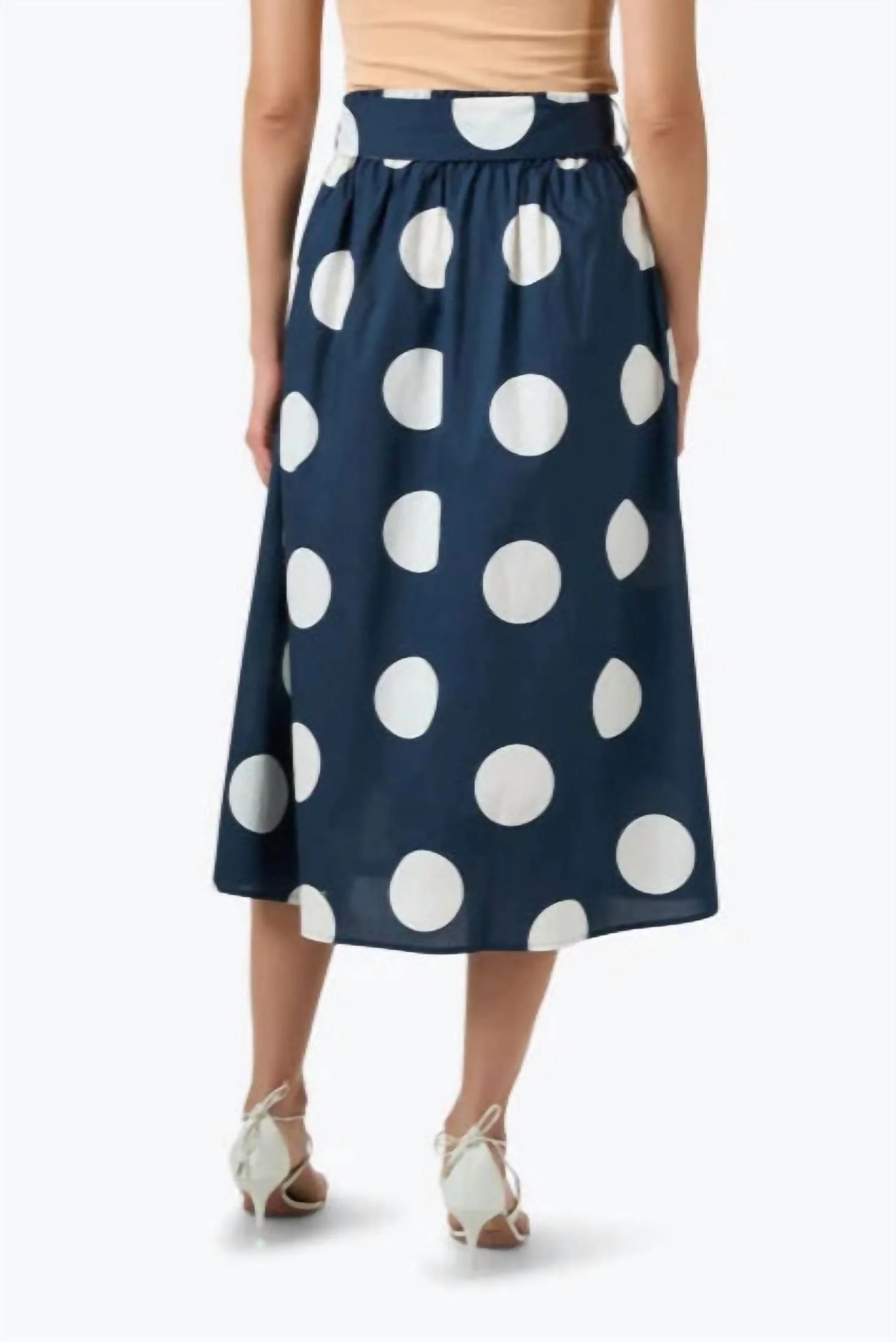 Dot Com Pleated Skirt In Navy